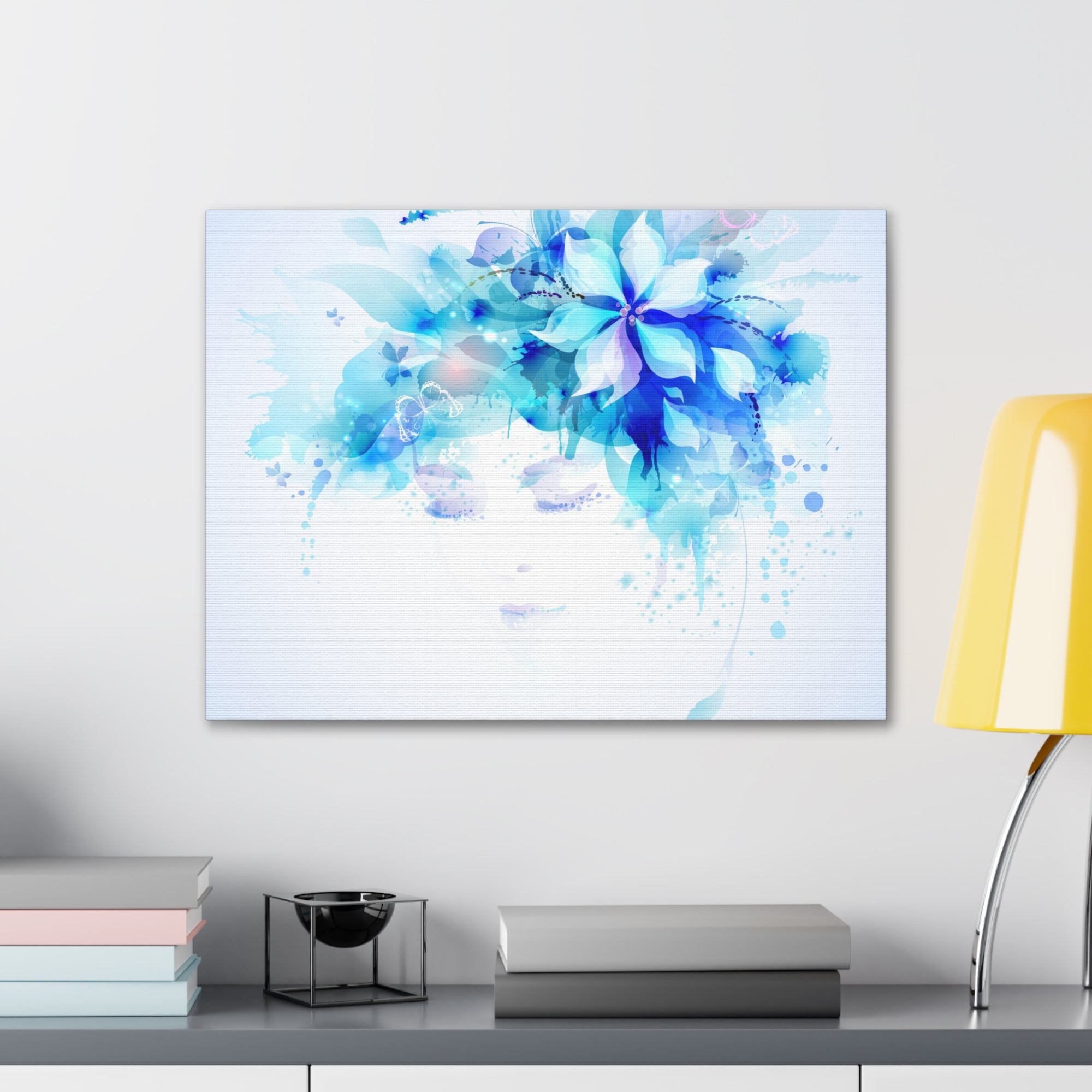 Beautiful Women With Abstract Elements And Butterflies Flower Canvas Wall Art for Home Decor Ready-to-Hang-Express Your Love Gifts