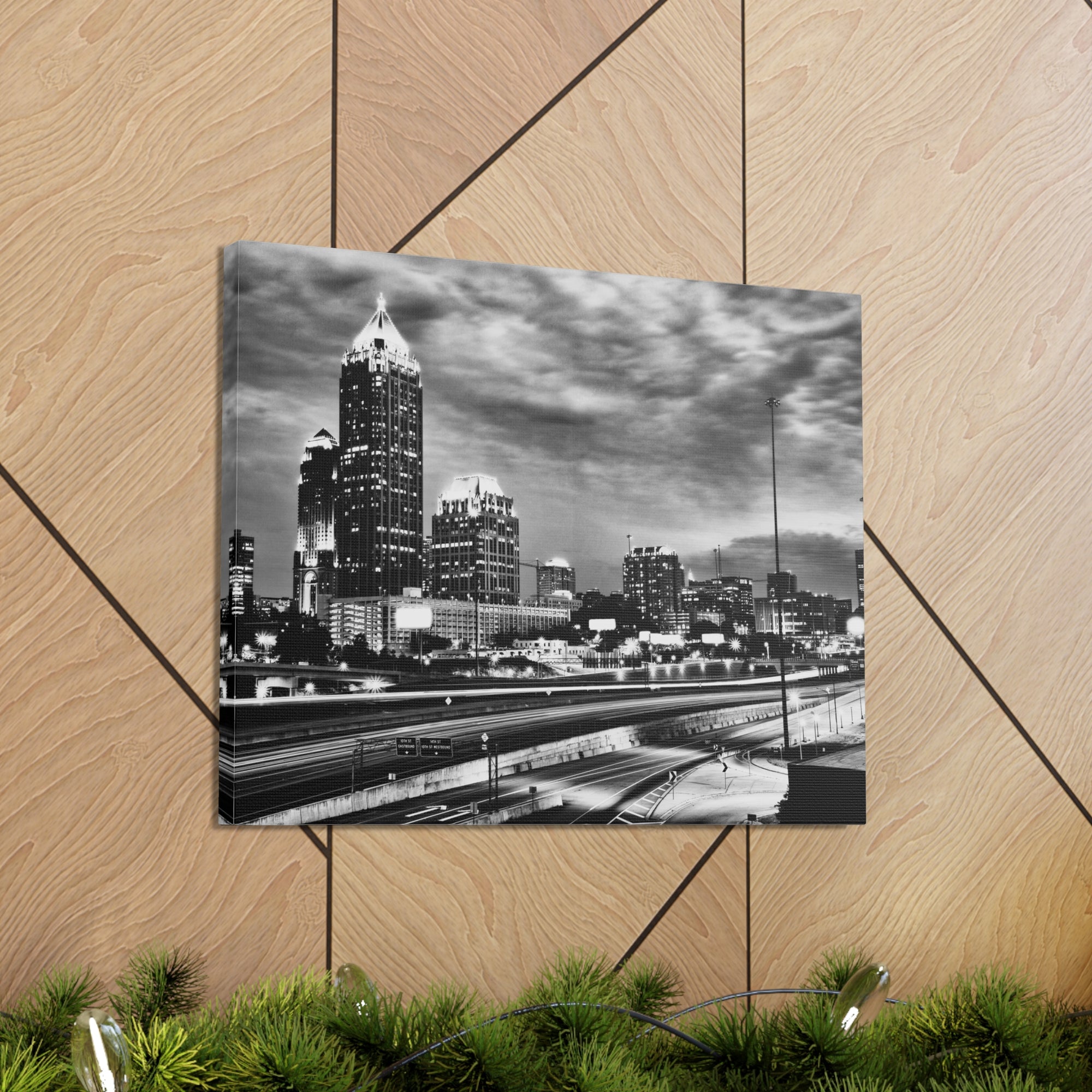 Atlanta Black And White Skyline Canvas Artwork High-Quality Breathtaking Stunning Cityscape for Home Decor Ready to Hang-Express Your Love Gifts