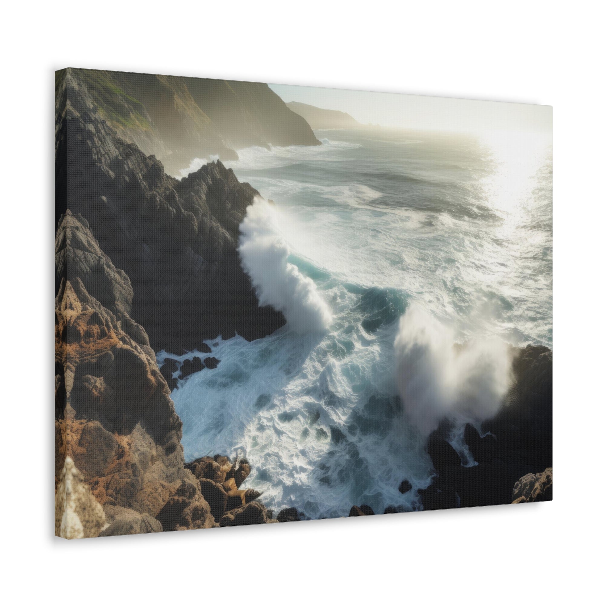 Beautiful Grand Canyon Big Crashing Waves Ocean Canvas Wall Art for Home Decor Ready-to-Hang-Express Your Love Gifts