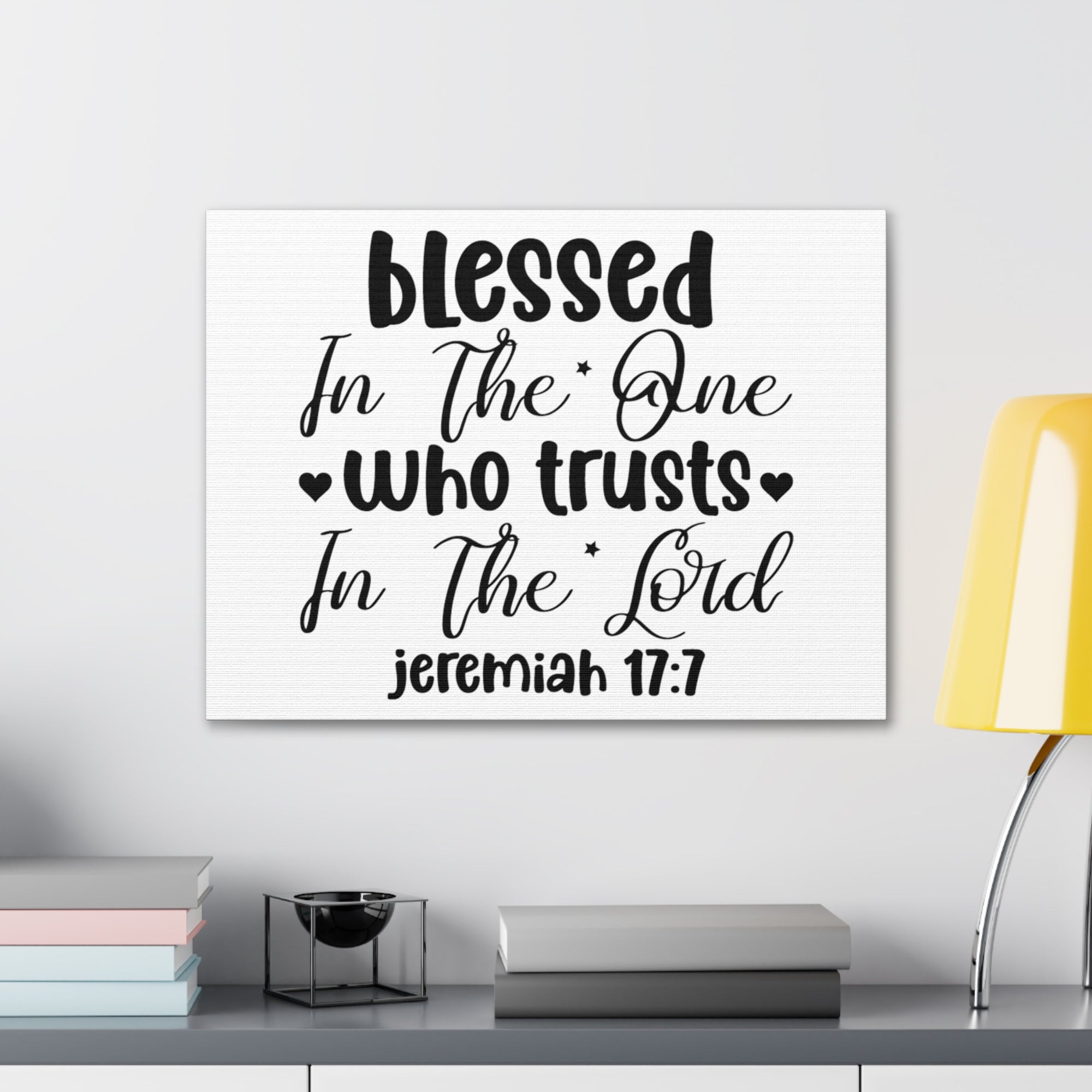 Scripture Walls Jeremiah 17:7 Blesse Who Trusts Hearts Bible Verse Canvas Christian Wall Art Ready to Hang Unframed-Express Your Love Gifts