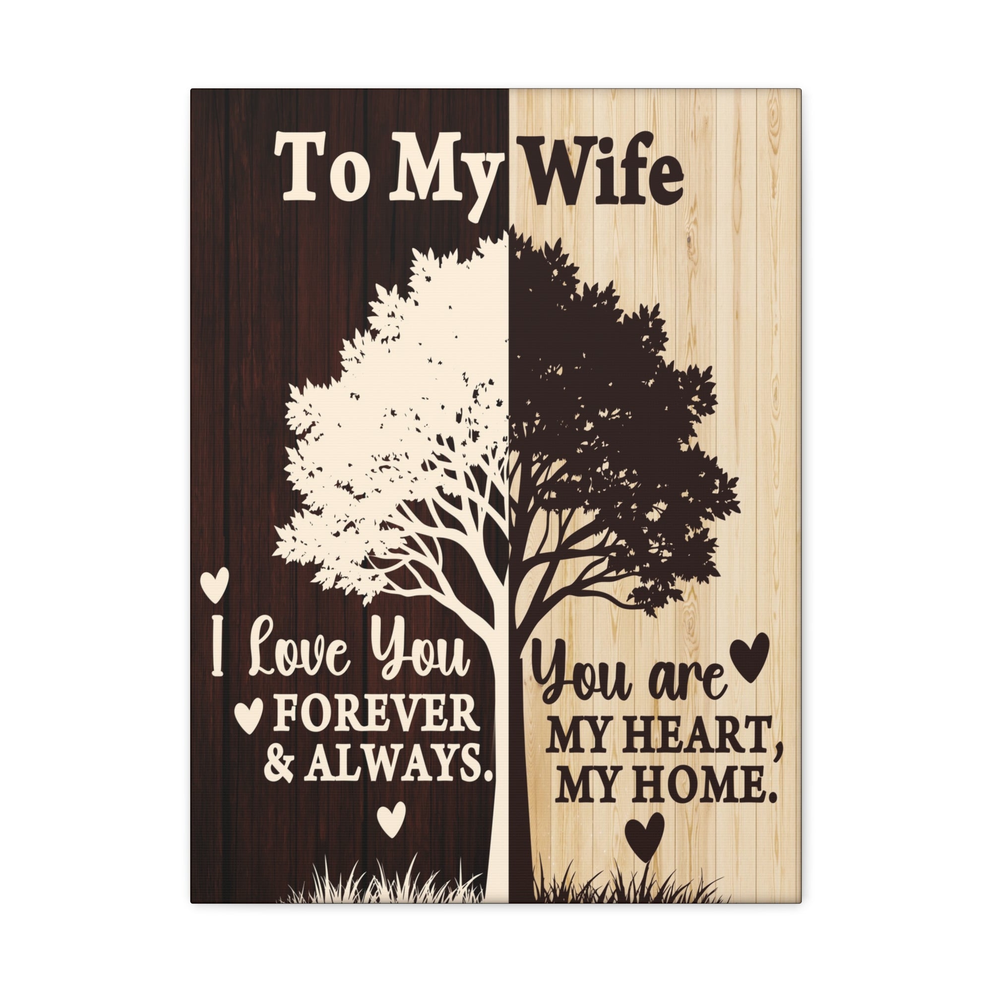 To My Wife Heart and Home Canvas Wall Art - A Timeless Gift of Love-Express Your Love Gifts