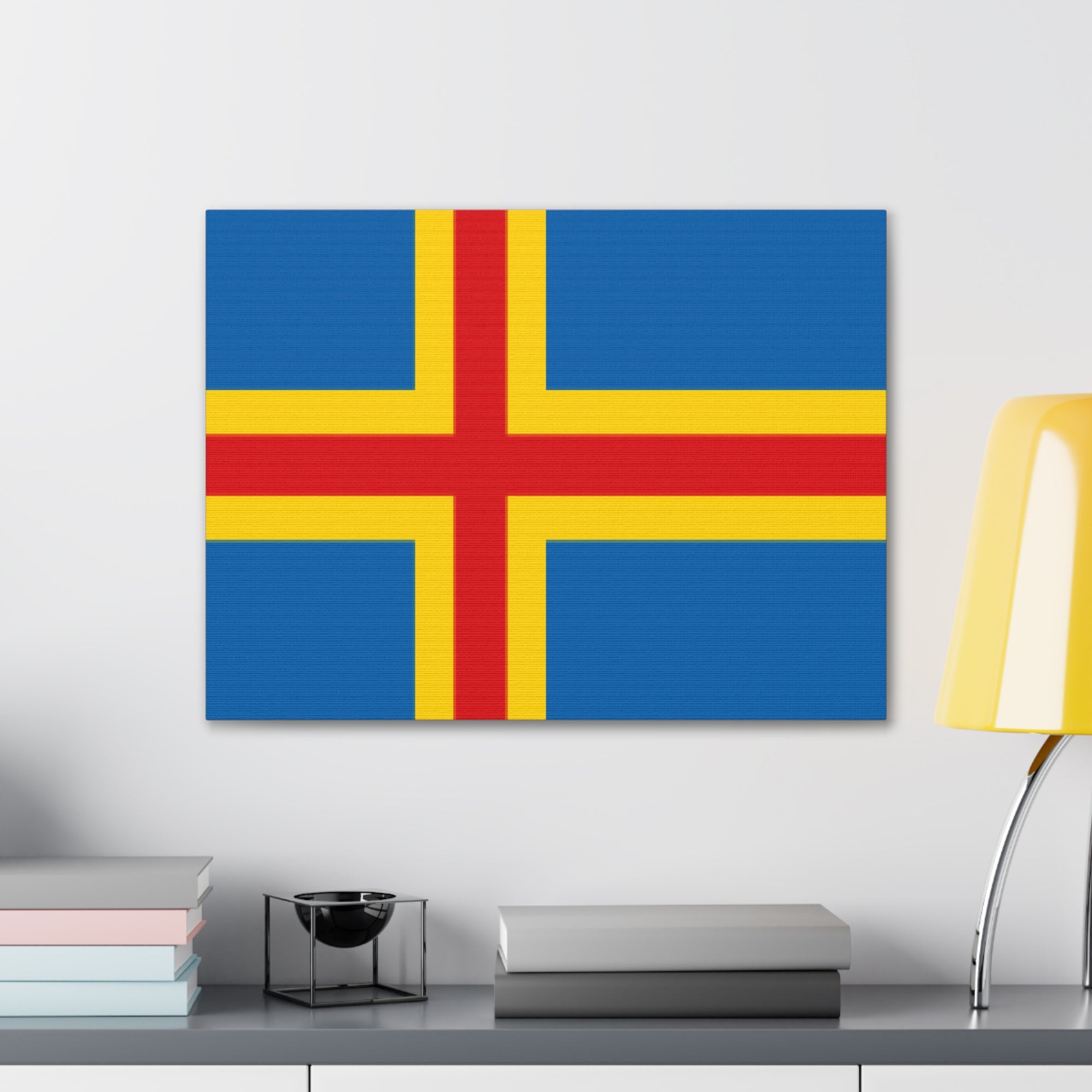 Aland Islands Country Flag Canvas Vibrant Wall Art Unframed Home Decor-Express Your Love Gifts