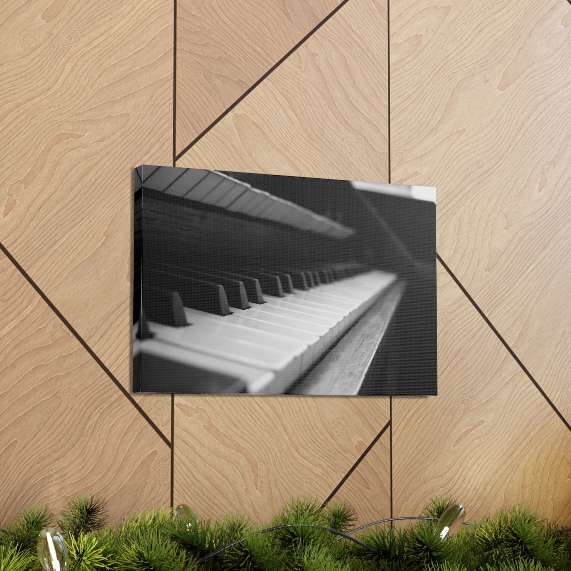 Black and White Piano Music Lover's Delight Piano Keyboard Canvas Wall Art for Home Decor Ready-to-Hang-Express Your Love Gifts