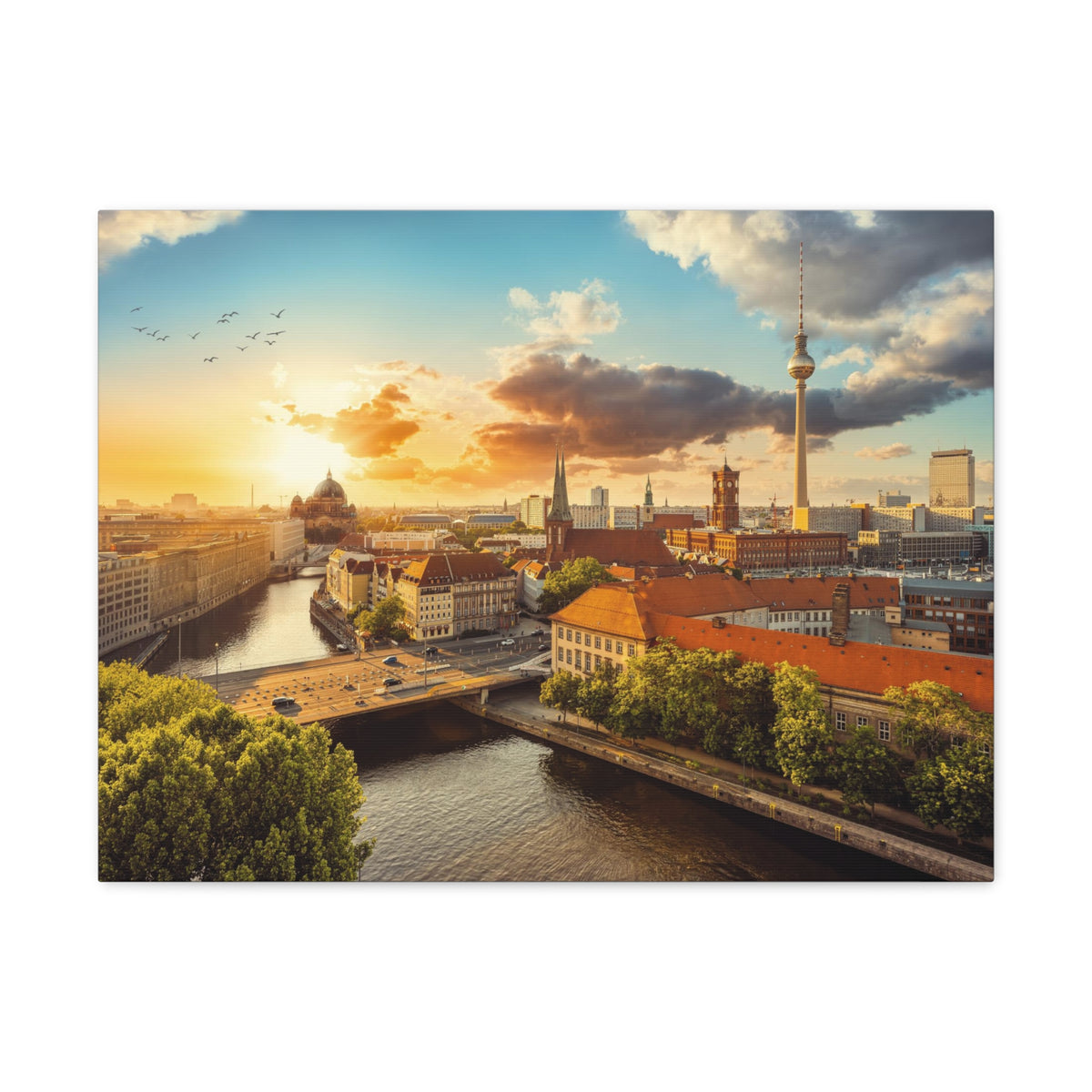 Berlin Daytime Skyline Canvas Artwork High-Quality Breathtaking Stunning Cityscape for Home Decor Ready to Hang-Express Your Love Gifts