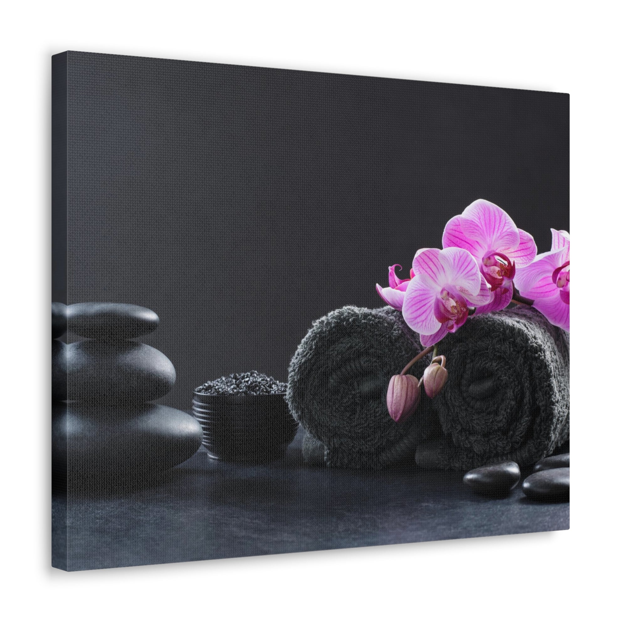 Black Spa Setting Forest Floral Nature Photography Canvas Wall Art for Home Decor Ready-to-Hang-Express Your Love Gifts