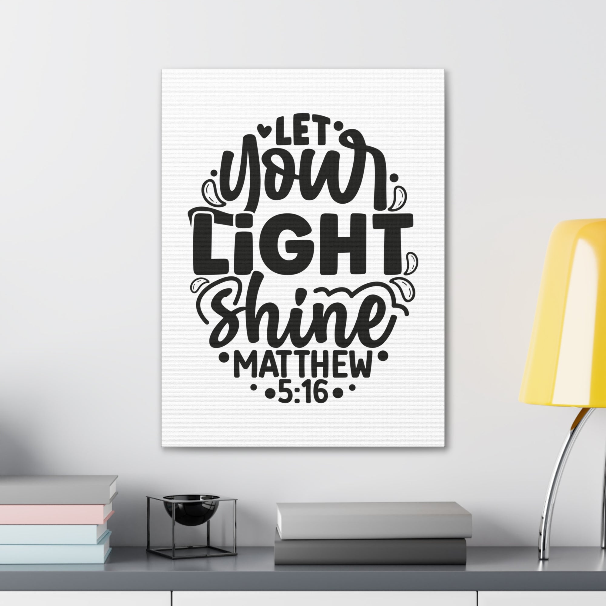 Scripture Walls Matthew 5:16 Let Your Light Shine Bible Verse Canvas Christian Wall Art Ready to Hang Unframed-Express Your Love Gifts