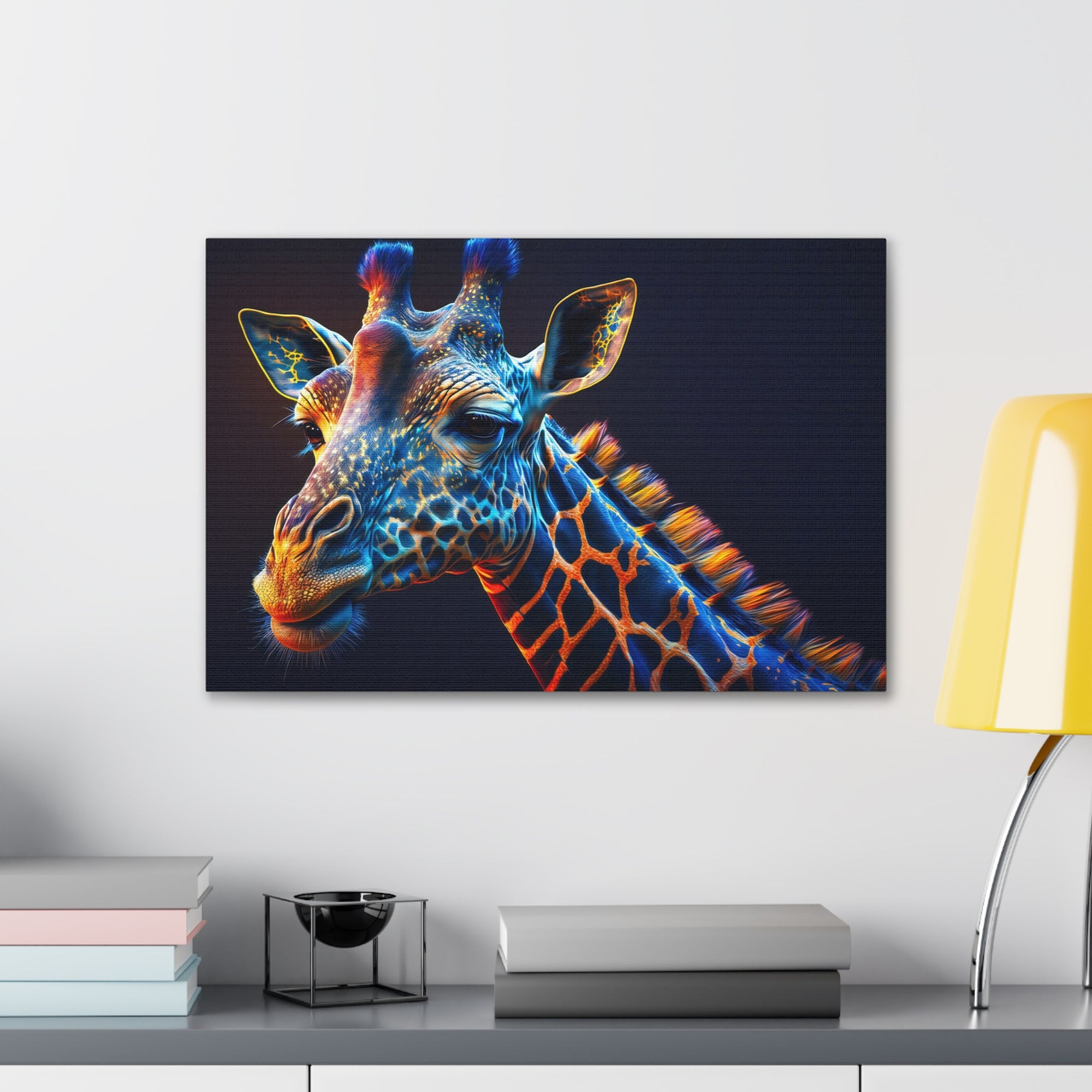 Giraffe Abstract Close Up Art Painting Animal Canvas Wall Art for Home Decor Ready-to-Hang-Express Your Love Gifts