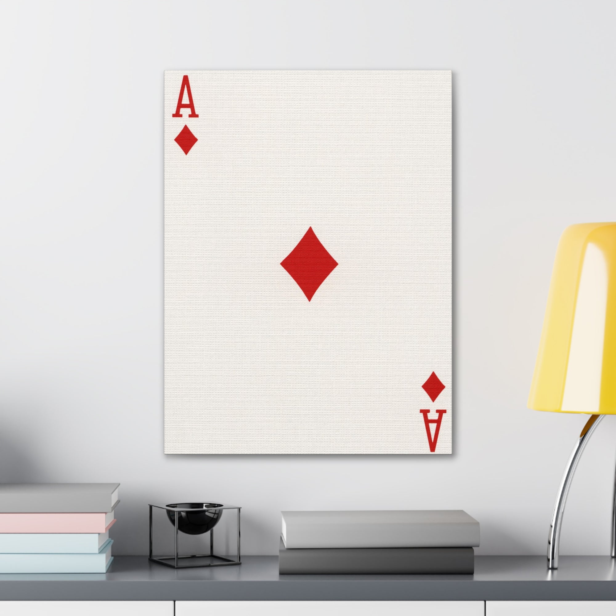 Ace Of Diamonds Playing Card Canvas Wall Art for Home Decor Ready-to-Hang-Express Your Love Gifts