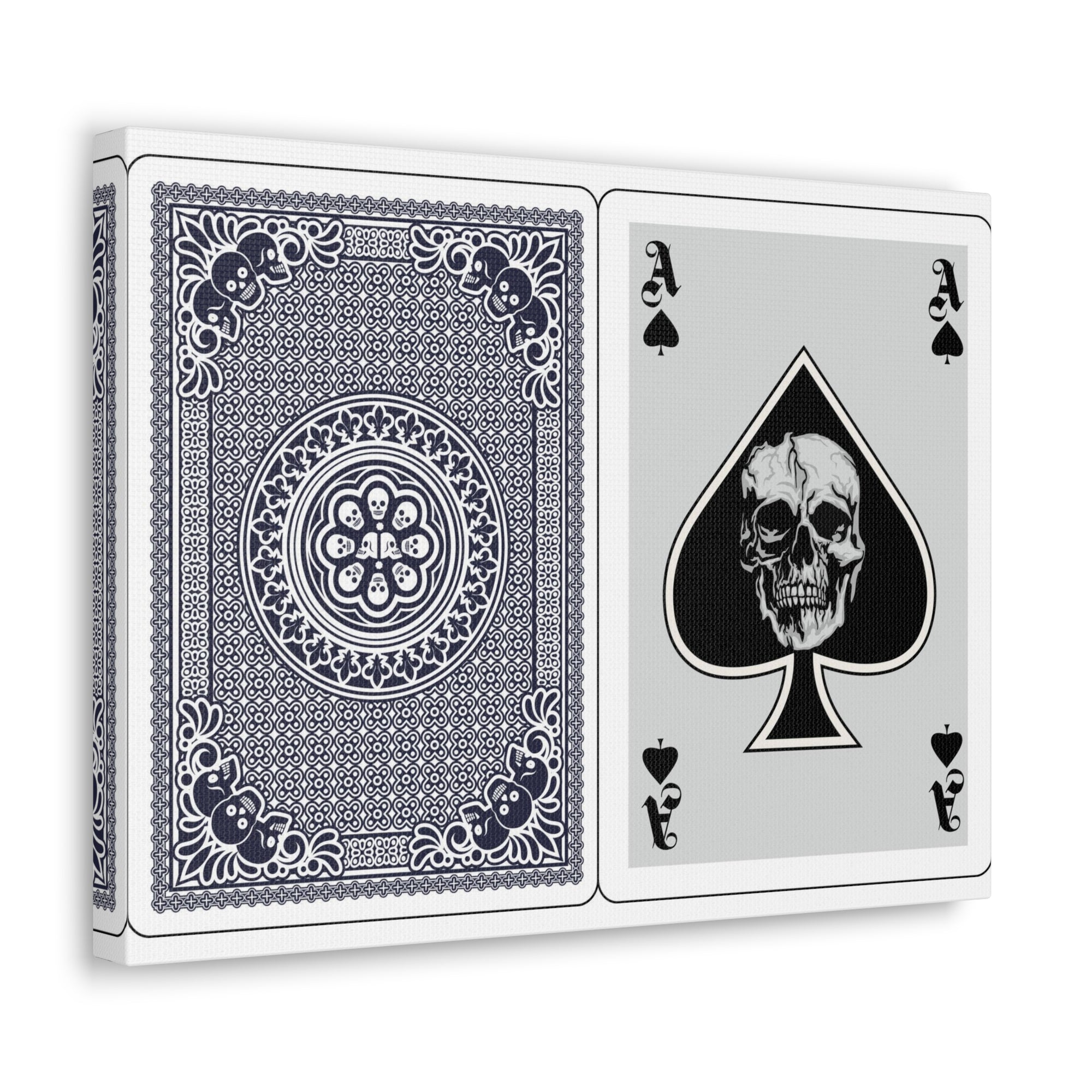 Ace of Spades With Skull Playing Card Canvas Wall Art for Home Decor Ready-to-Hang-Express Your Love Gifts