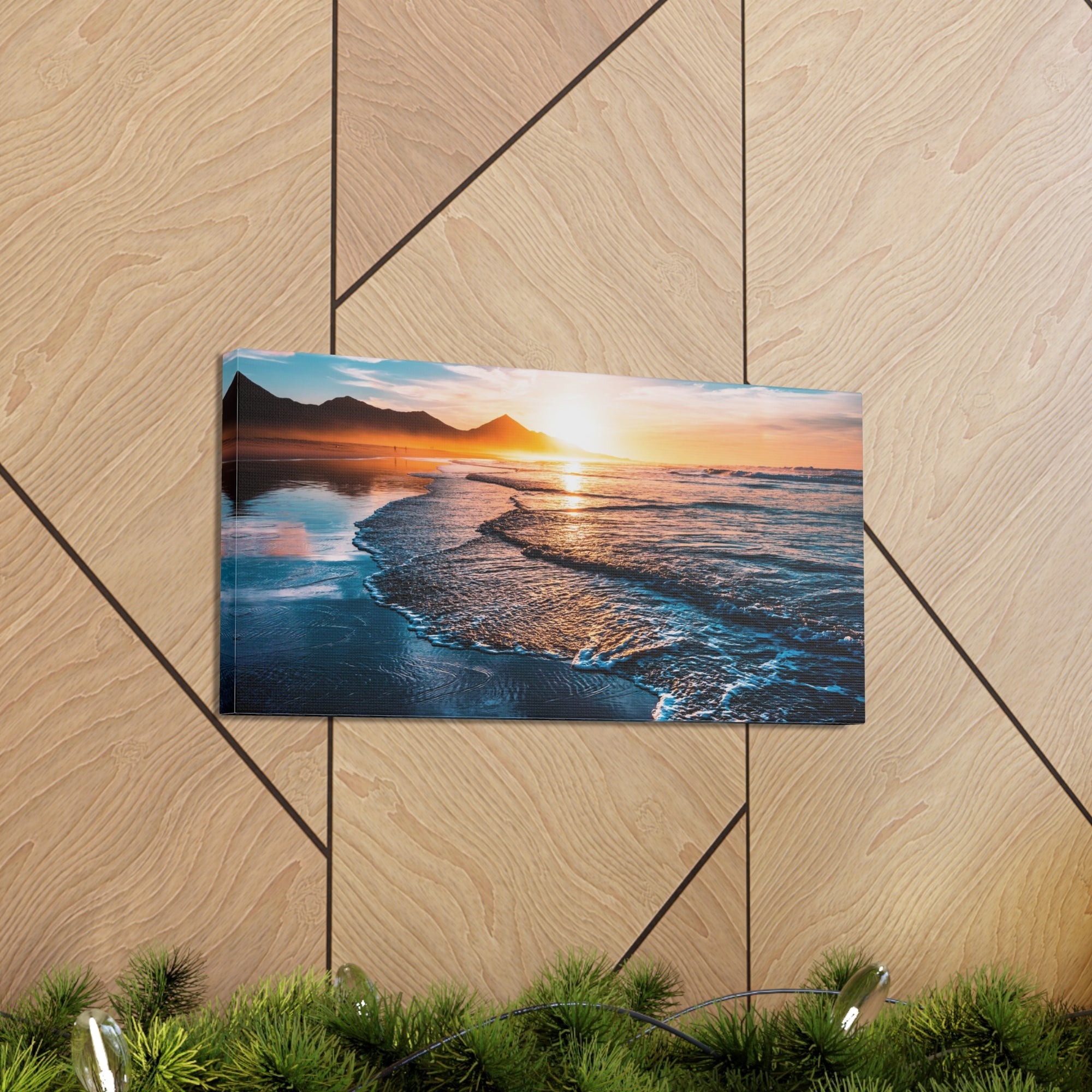 Beach Sunset Endless Horizon Ocean Canvas Wall Art for Home Decor Ready-to-Hang-Express Your Love Gifts