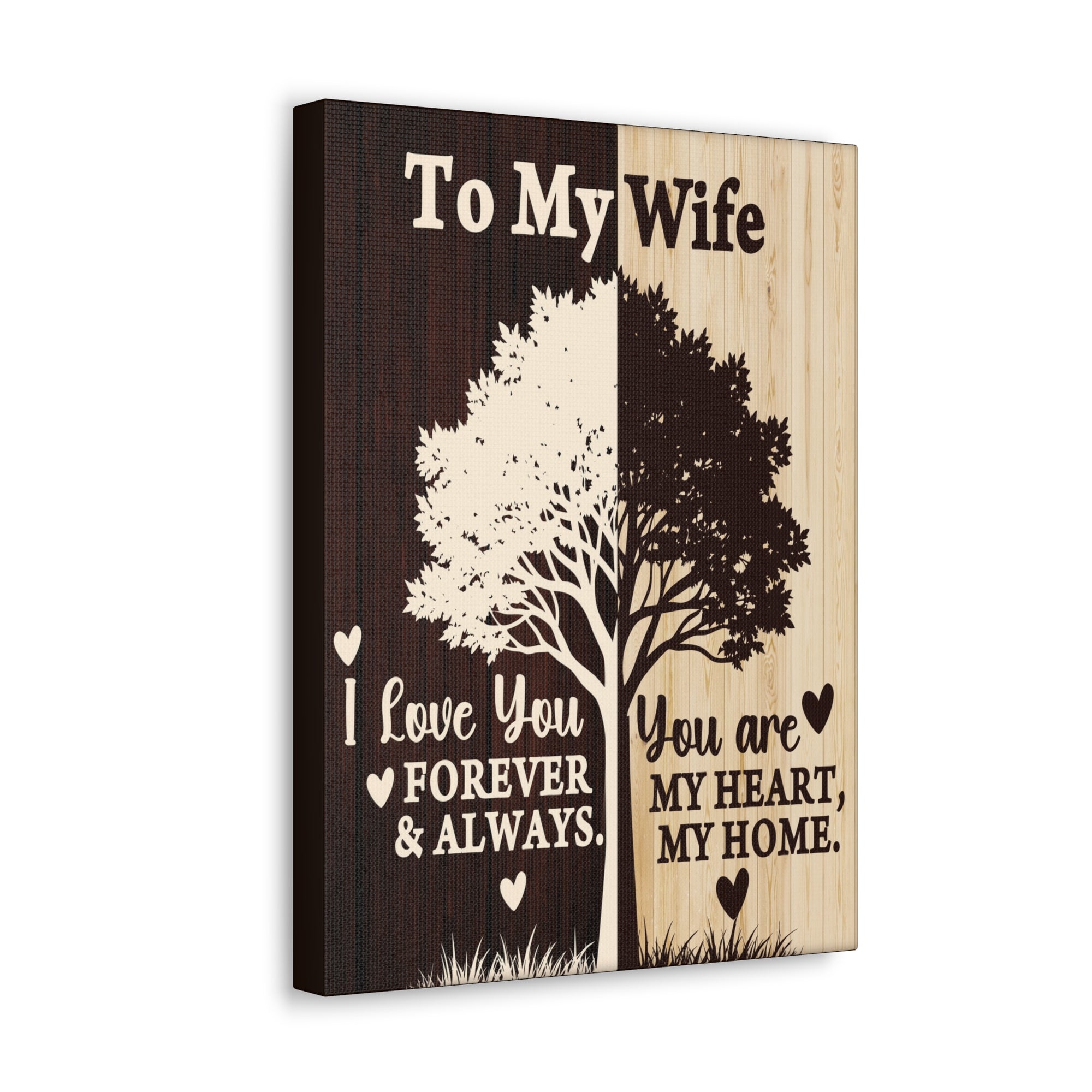 To My Wife Heart and Home Canvas Wall Art - A Timeless Gift of Love-Express Your Love Gifts