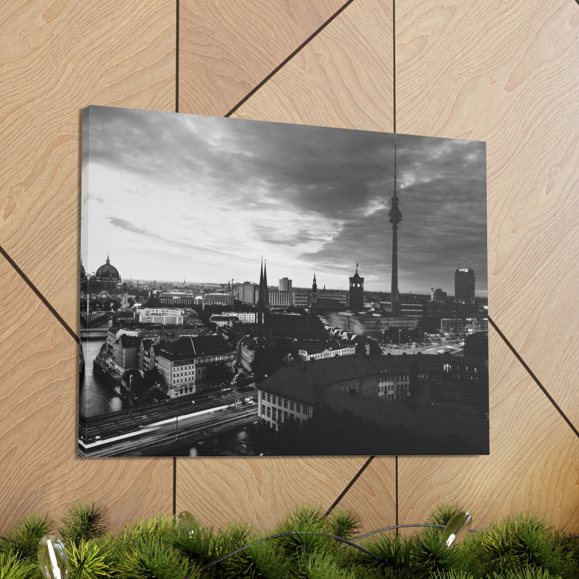 Berlin Black And White Skyline Canvas Artwork High-Quality Breathtaking Stunning Cityscape for Home Decor Ready to Hang-Express Your Love Gifts