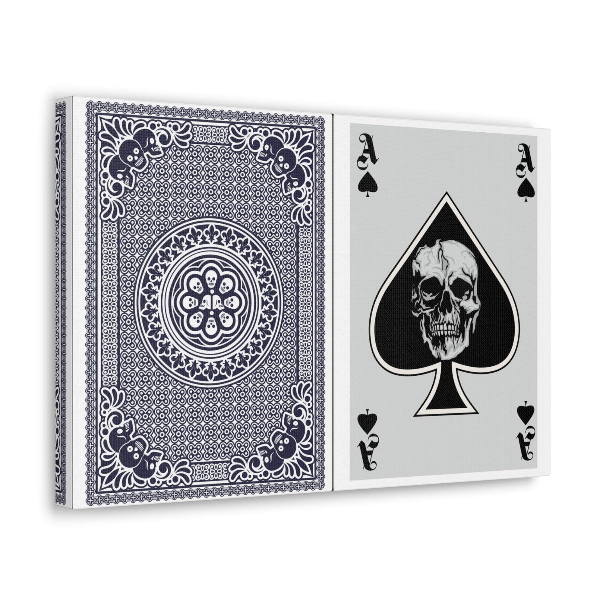 Ace of Spades With Skull Playing Card Canvas Wall Art for Home Decor Ready-to-Hang-Express Your Love Gifts