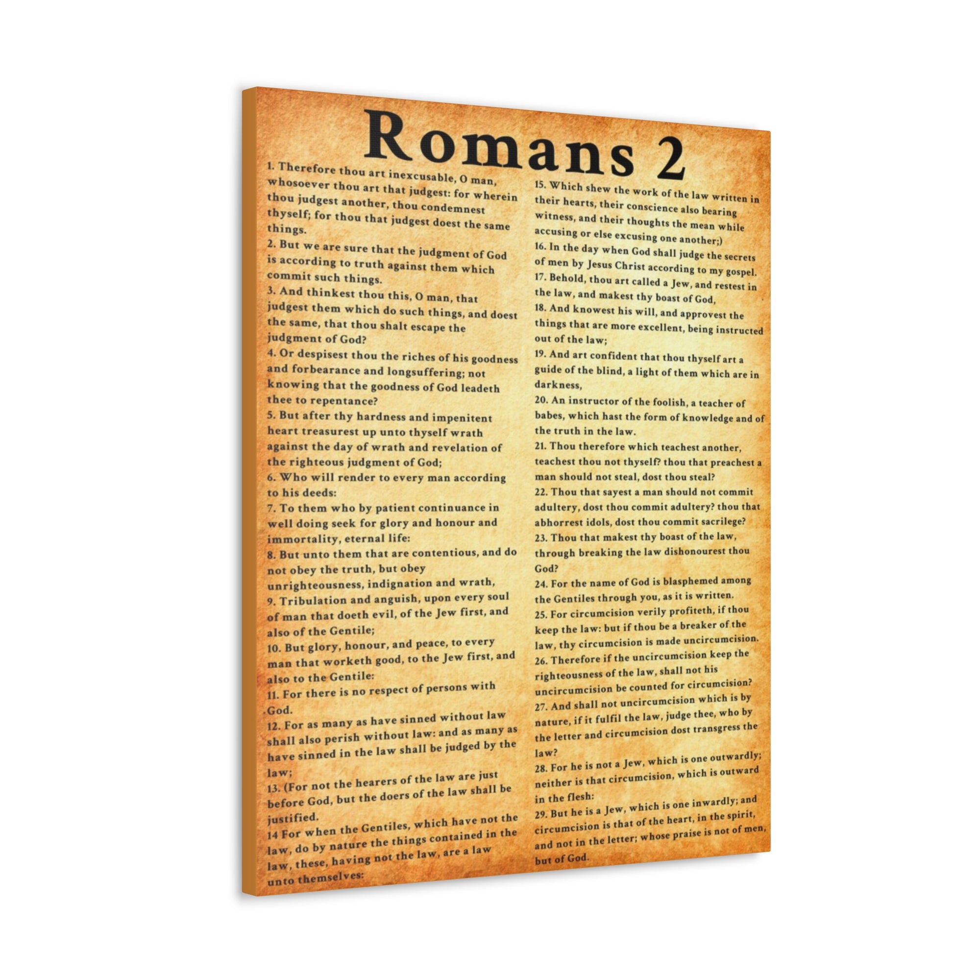 Scripture Walls Romans 2 Gold Bible Verse Canvas Christian Wall Art Ready to Hang Unframed-Express Your Love Gifts