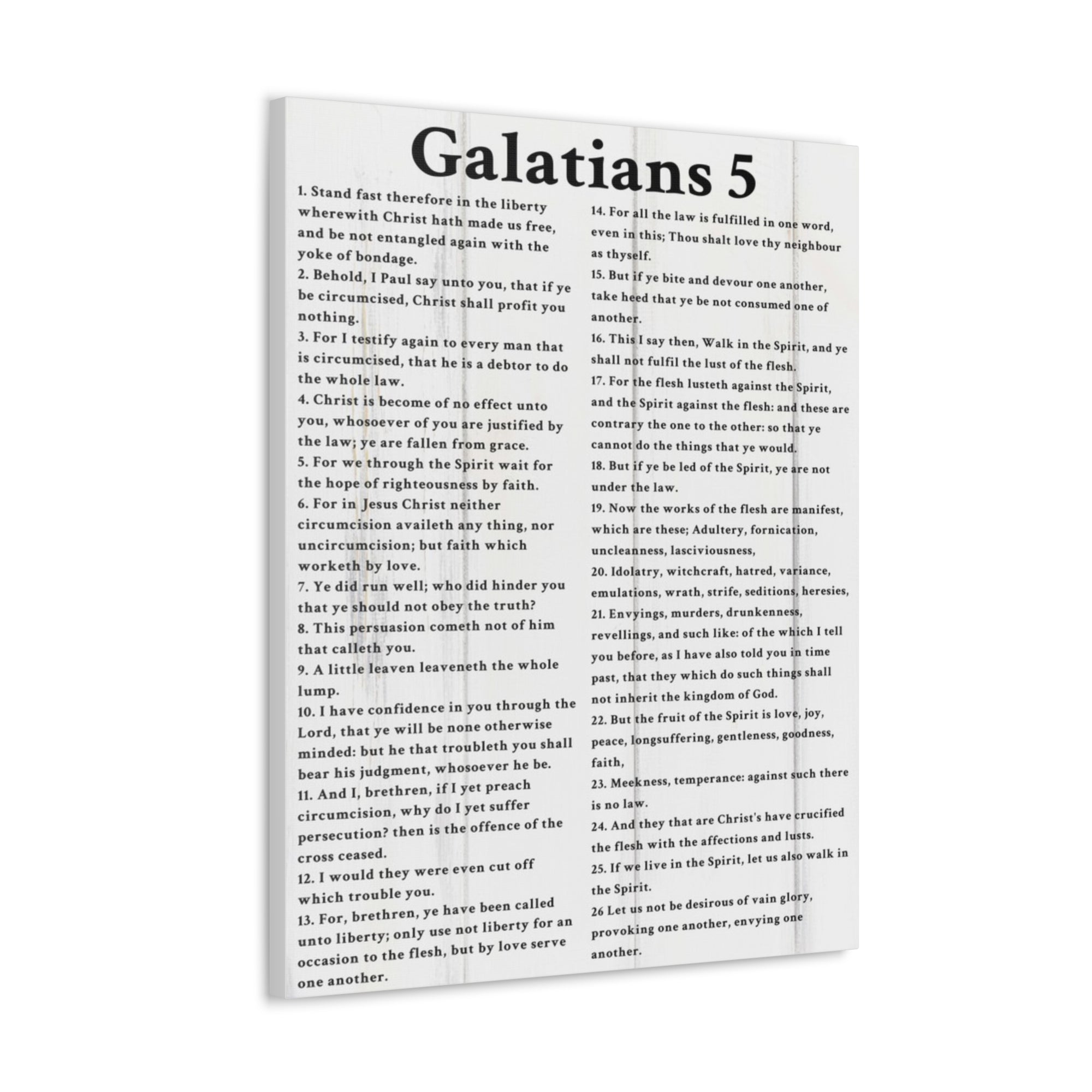 Scripture Walls Galatians 5 Fruit of the Spirit White Bible Verse Canvas Christian Wall Art Ready to Hang Unframed-Express Your Love Gifts