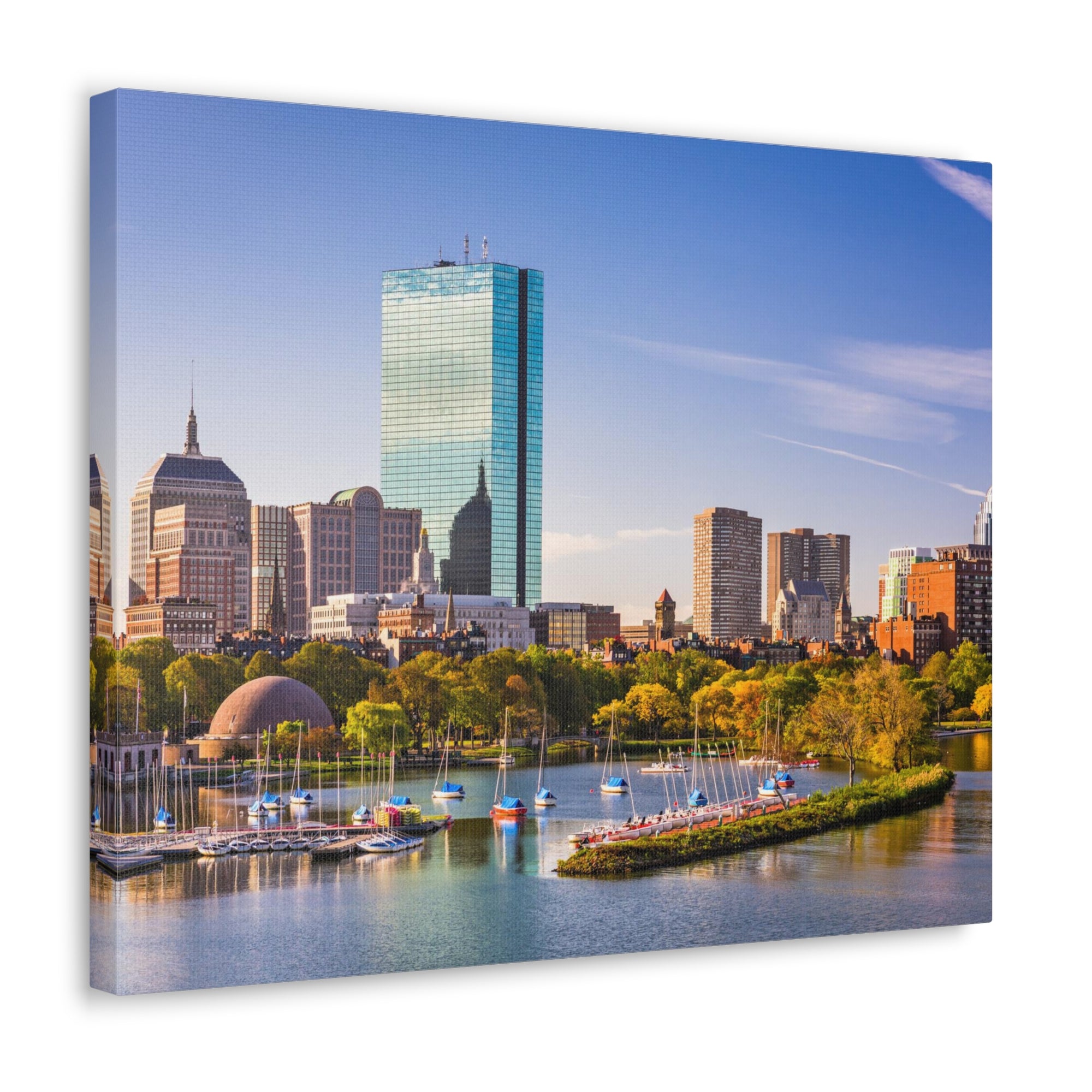 Boston Daytime Skyline Canvas Artwork High-Quality Breathtaking Stunning Cityscape for Home Decor Ready to Hang-Express Your Love Gifts