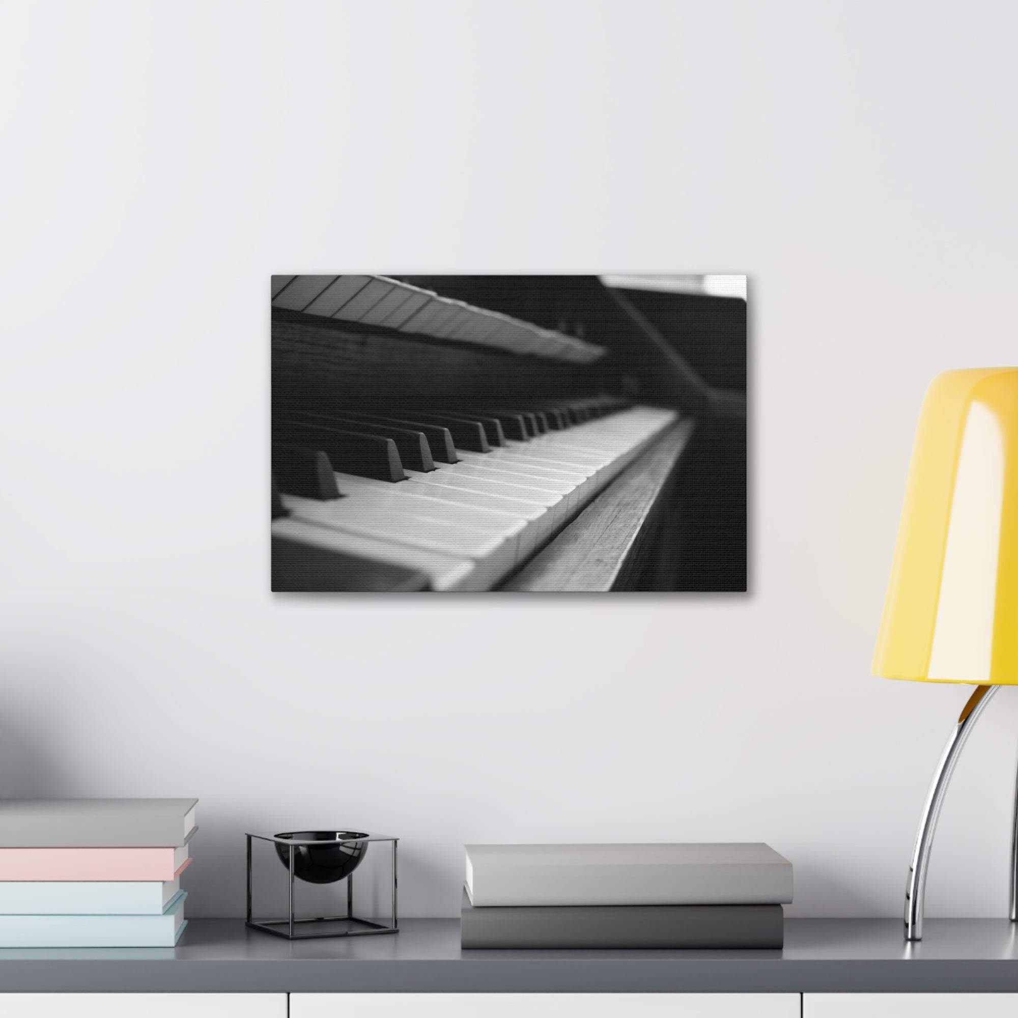 Black and White Piano Music Lover's Delight Piano Keyboard Canvas Wall Art for Home Decor Ready-to-Hang-Express Your Love Gifts