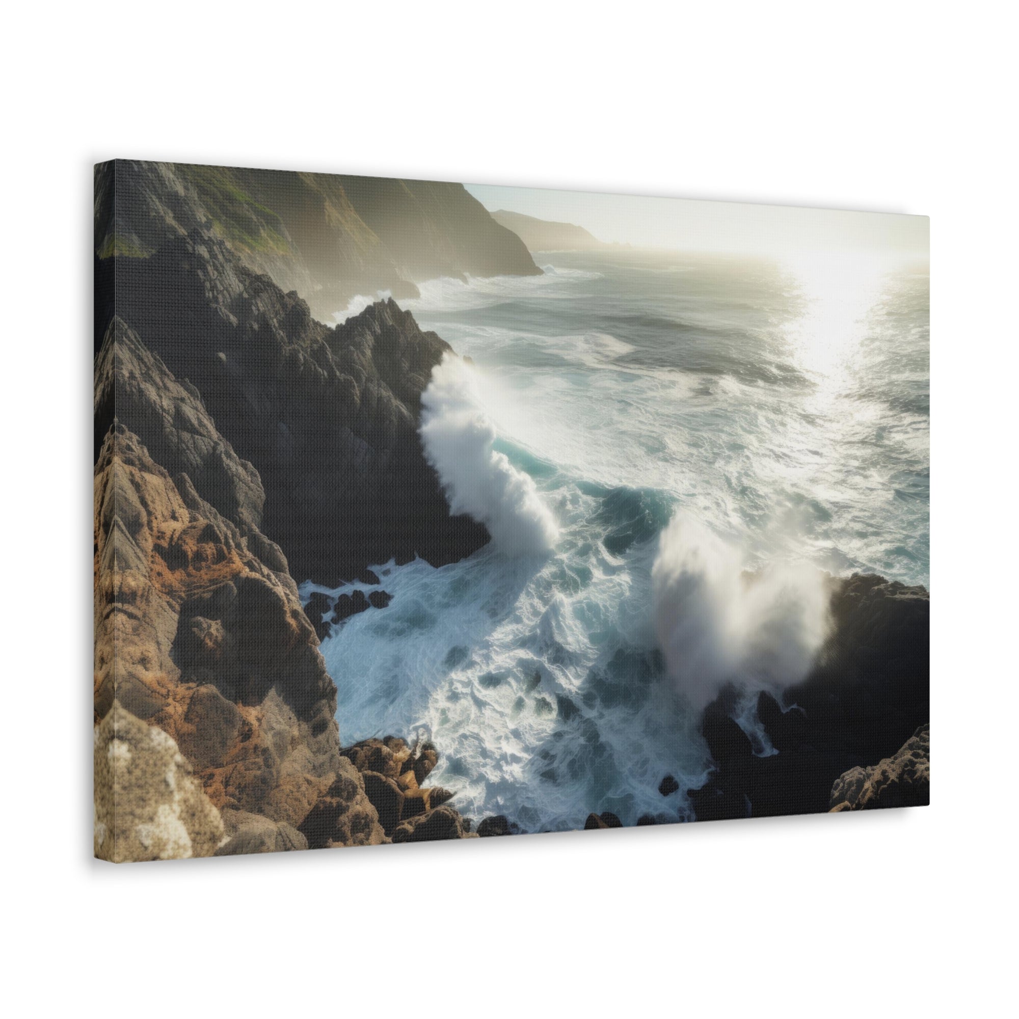 Beautiful Grand Canyon Big Crashing Waves Ocean Canvas Wall Art for Home Decor Ready-to-Hang-Express Your Love Gifts