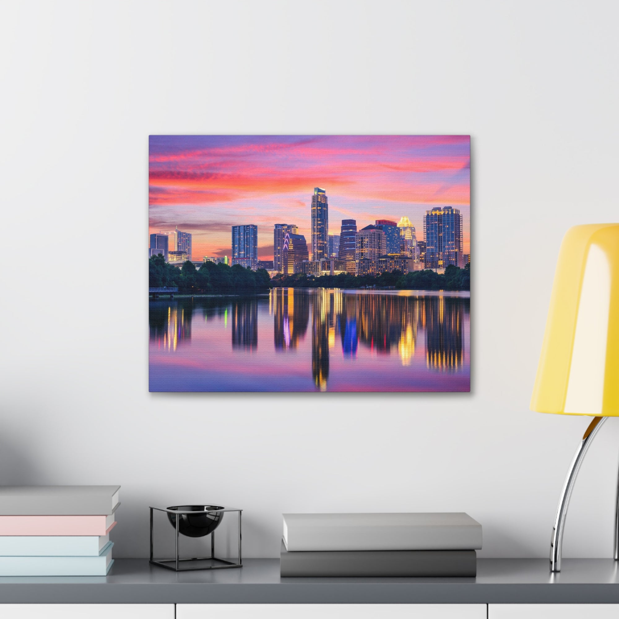 Austin Night Skyline Canvas Artwork High-Quality Breathtaking Stunning Cityscape for Home Decor Ready to Hang-Express Your Love Gifts