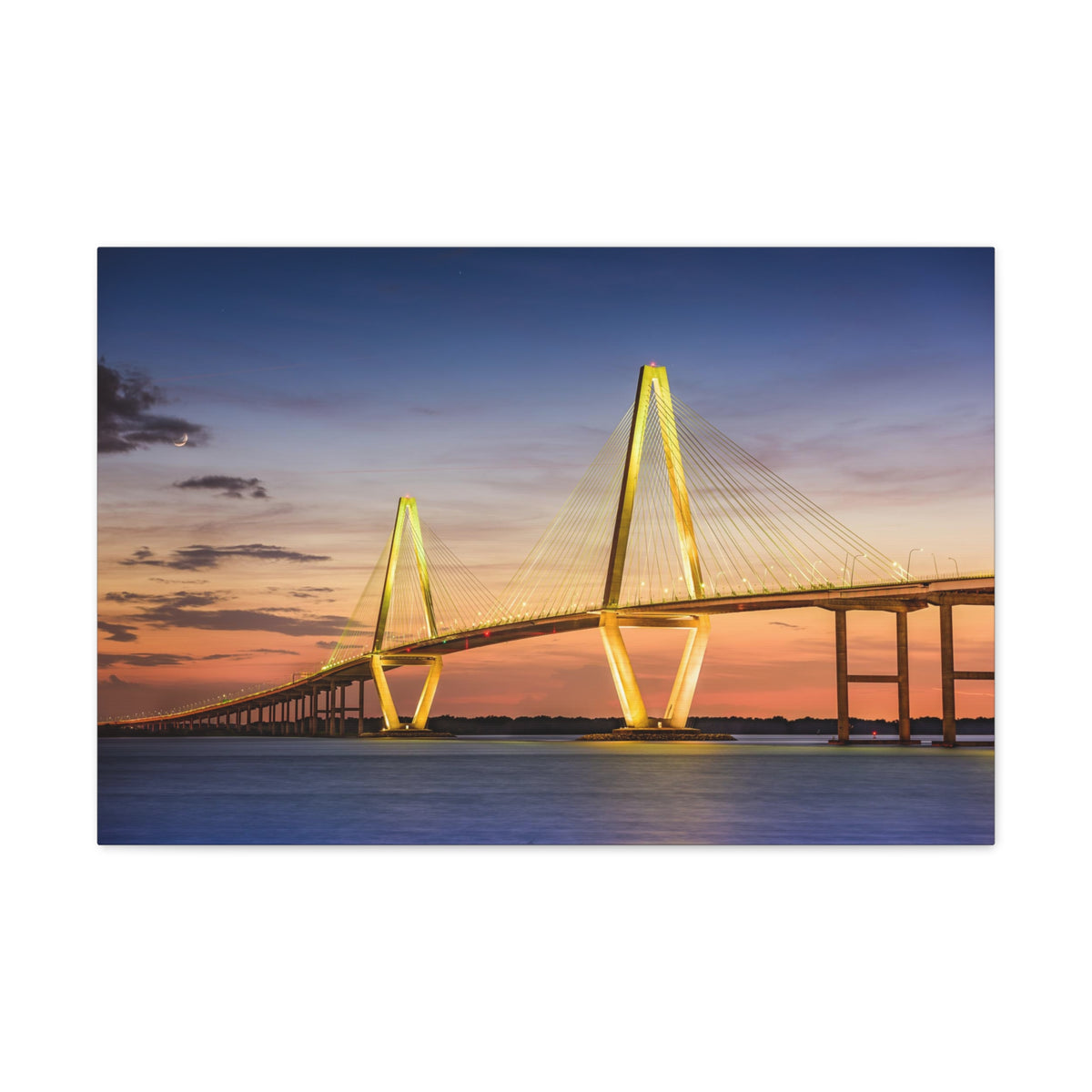 Arthur Ravenel River Bridge Charleston South Carolina Nature Wilderness Photography Canvas Wall Art for Home Decor Ready-to-Hang-Express Your Love Gifts