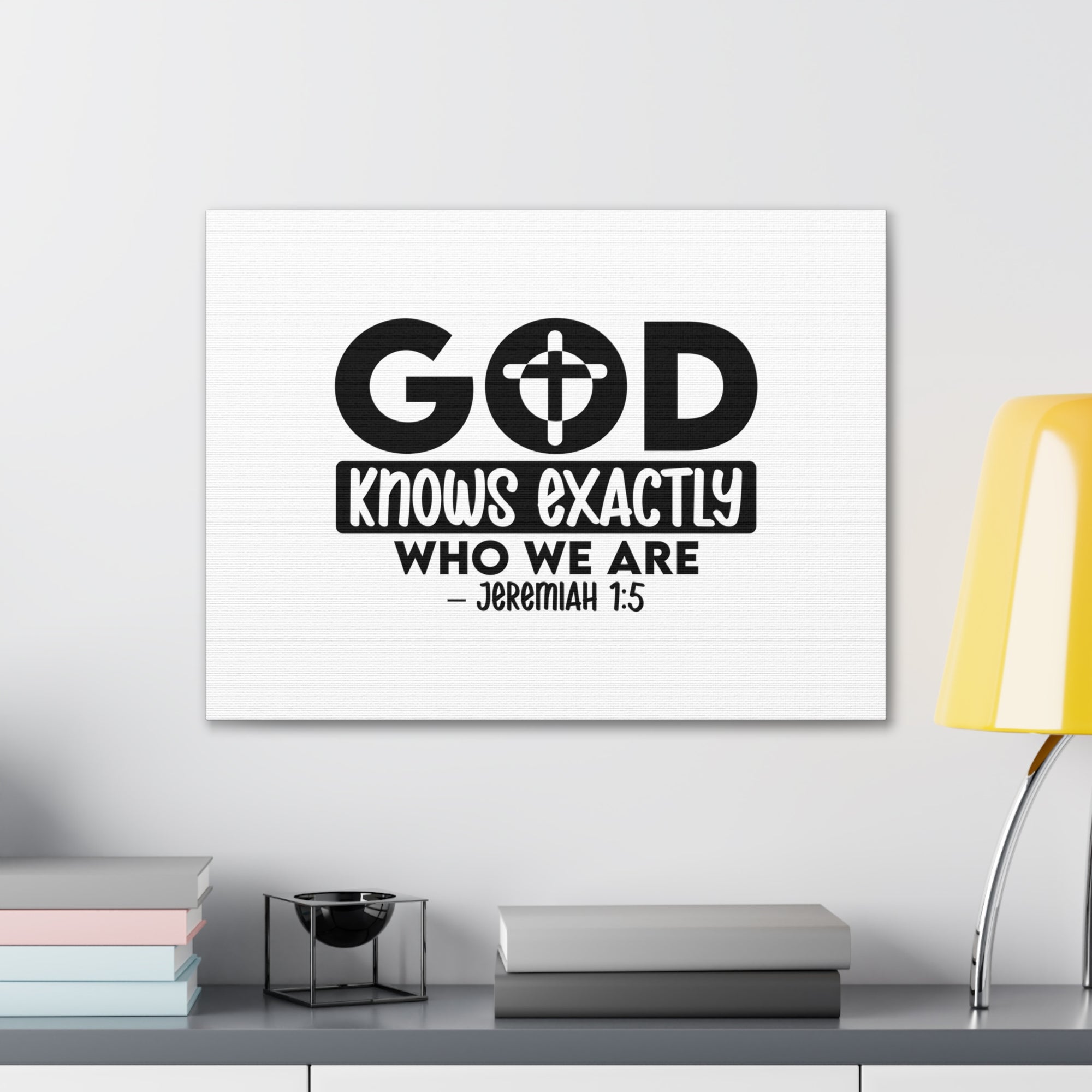 Scripture Walls Jeremiah 1:5 God Knows Exactly Bible Verse Canvas Christian Wall Art Ready to Hang Unframed-Express Your Love Gifts