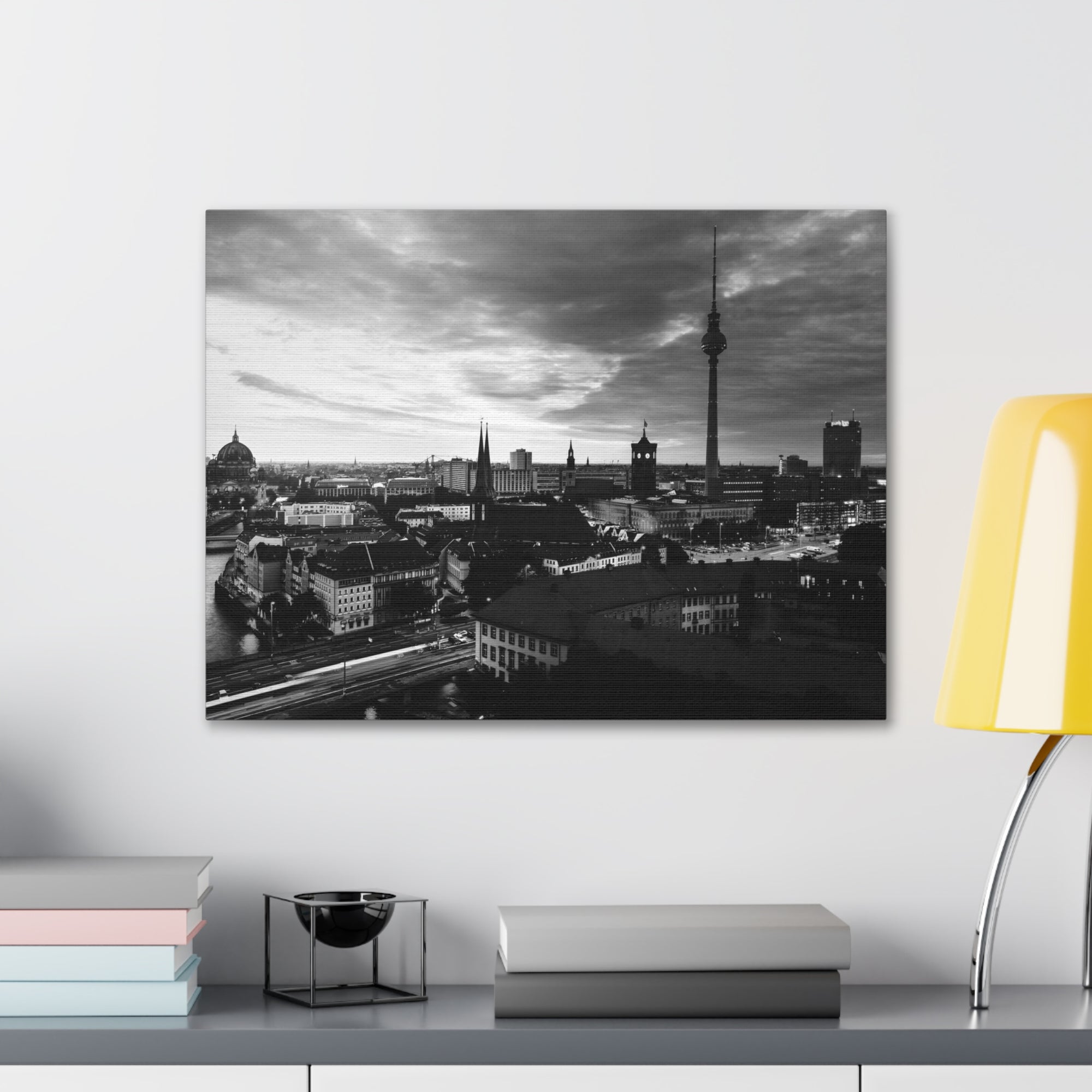 Berlin Black And White Skyline Canvas Artwork High-Quality Breathtaking Stunning Cityscape for Home Decor Ready to Hang-Express Your Love Gifts