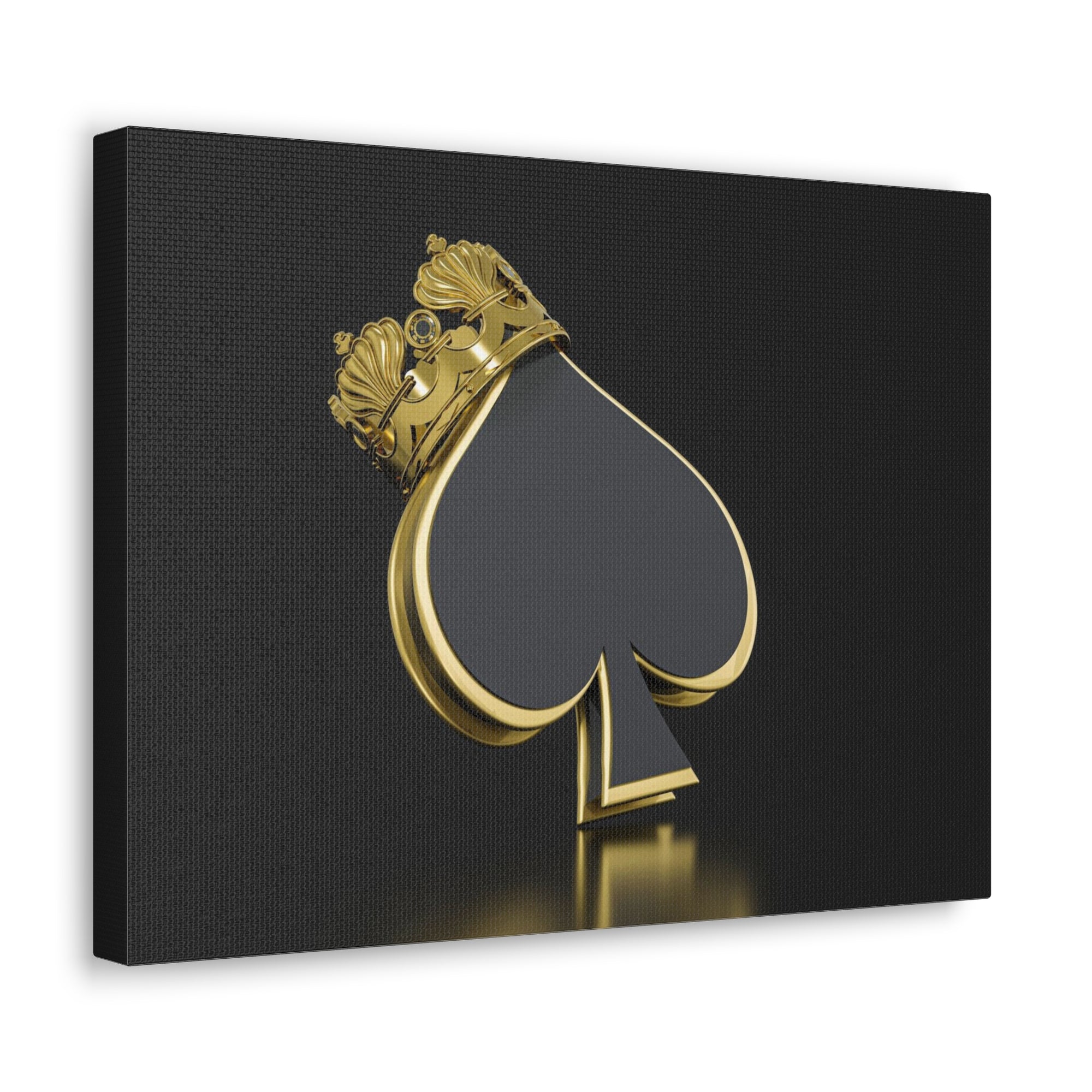 3D Gold Crown Spades Playing Card Canvas Wall Art for Home Decor Ready-to-Hang-Express Your Love Gifts