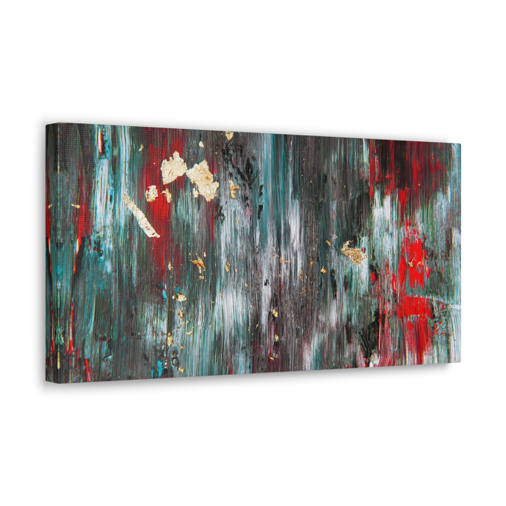 Abstract Art Gold Textured White Red Black Brushstrokes Painting Canvas Wall Art for Home Decor Ready-to-Hang-Express Your Love Gifts