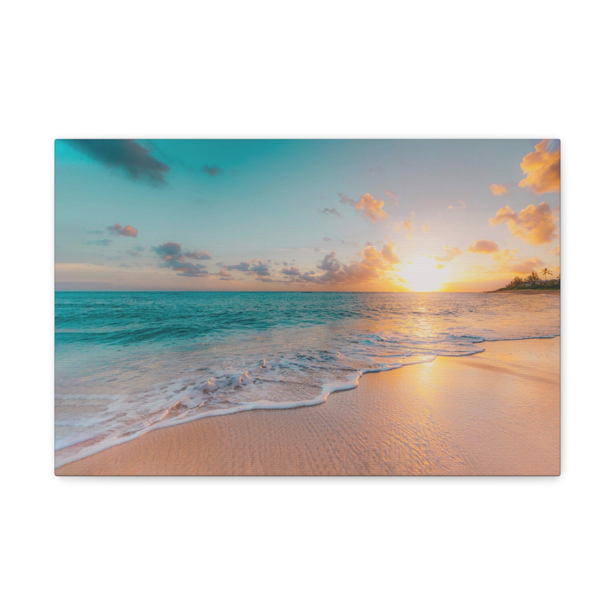 Beach Blue Sky Daylight Ocean Canvas Wall Art for Home Decor Ready-to-Hang-Express Your Love Gifts