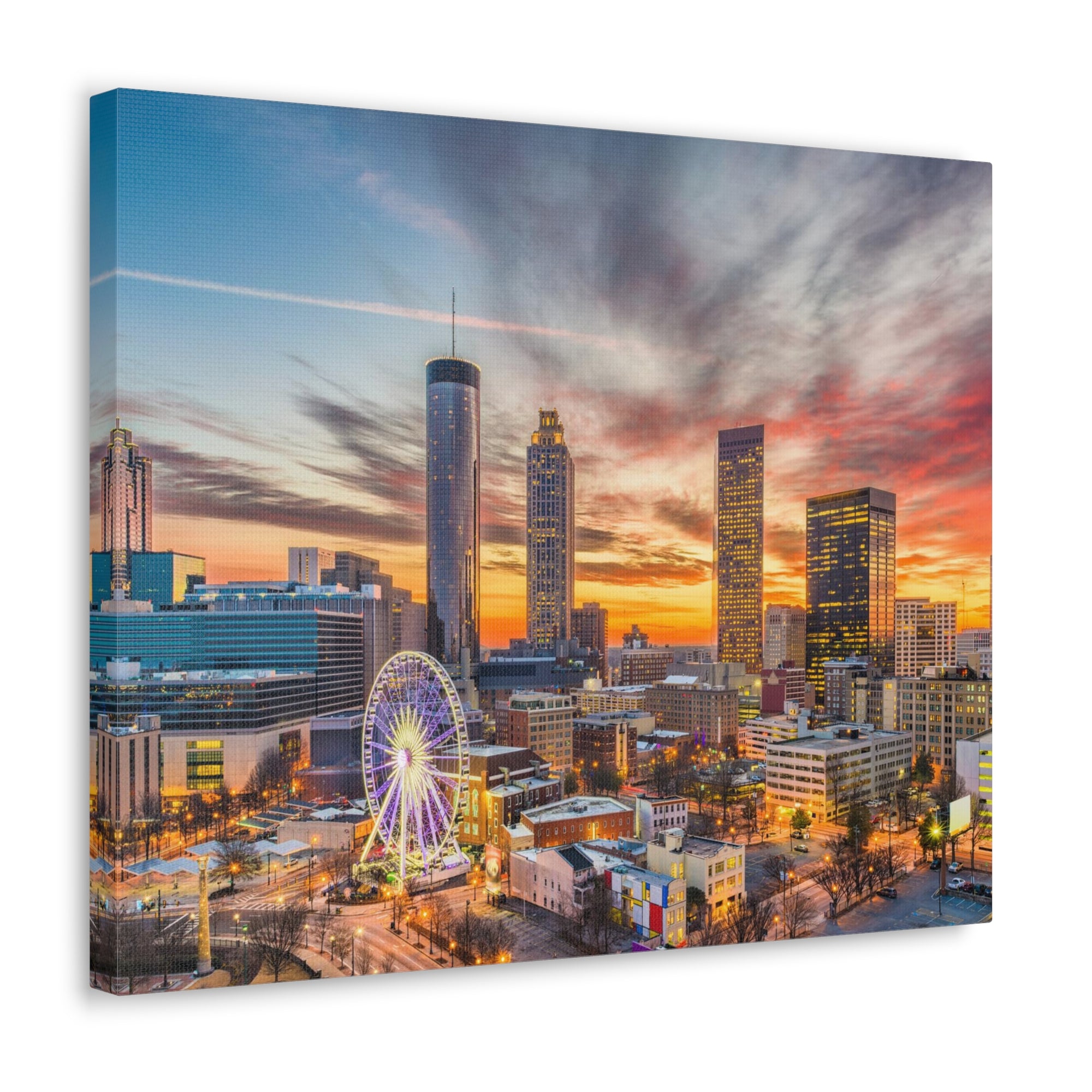 Atlanta Daytime Skyline Canvas Artwork High-Quality Breathtaking Stunning Cityscape for Home Decor Ready to Hang-Express Your Love Gifts