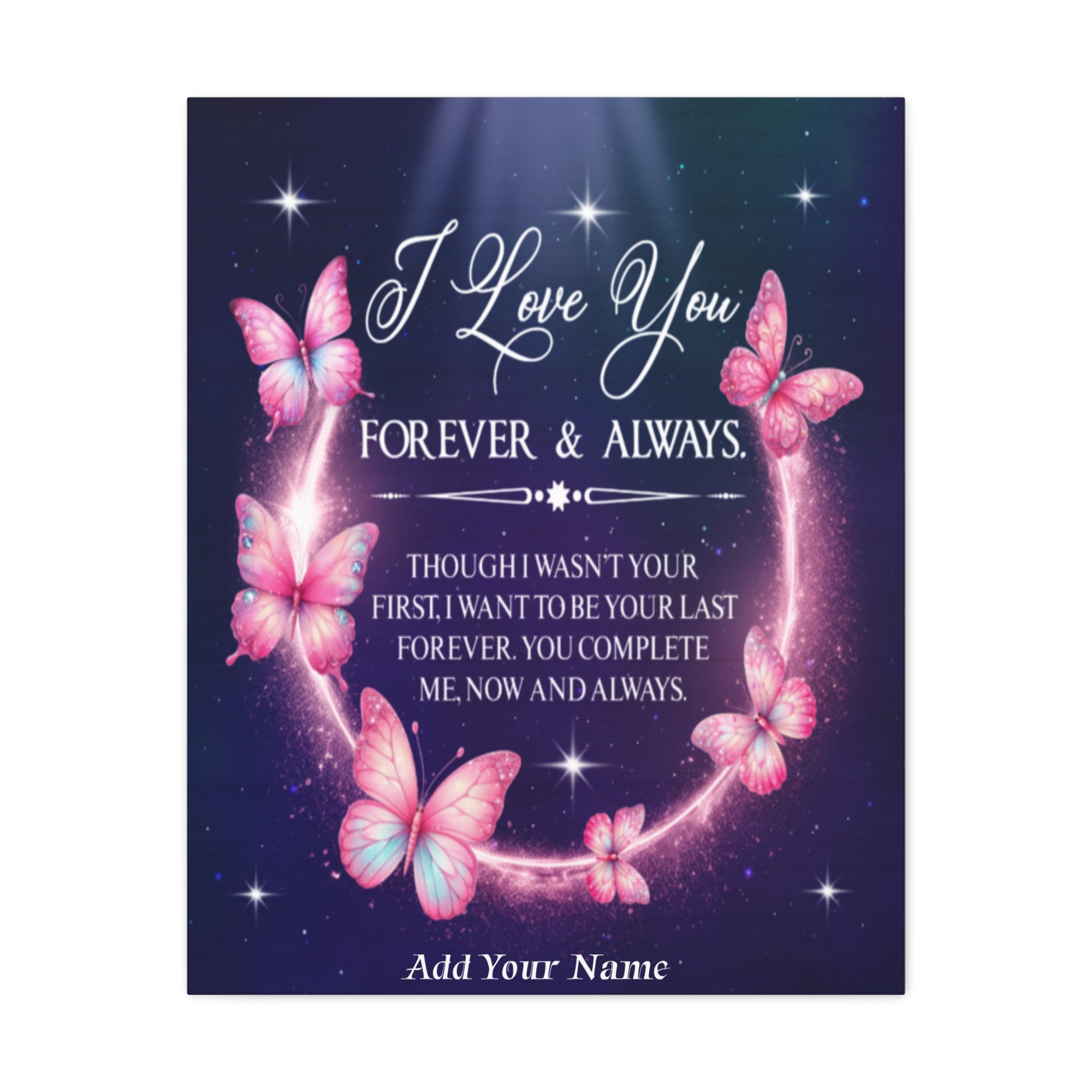 Personalized To My Wife Forever & Always Butterfly Canvas Wall Art – Romantic Gift for Eternal Love-Express Your Love Gifts