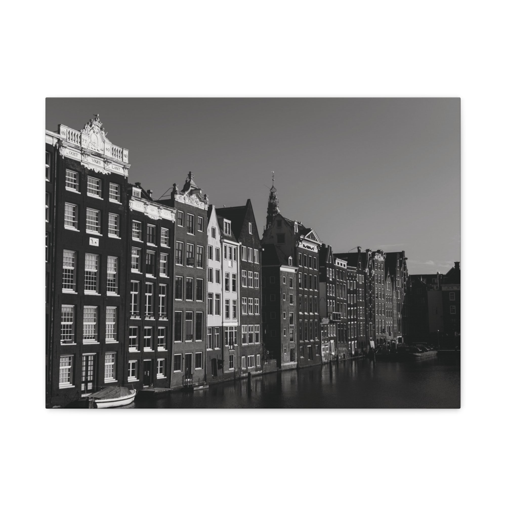 Amsterdam Black And White Skyline Canvas Artwork High-Quality Breathtaking Stunning Cityscape for Home Decor Ready to Hang-Express Your Love Gifts