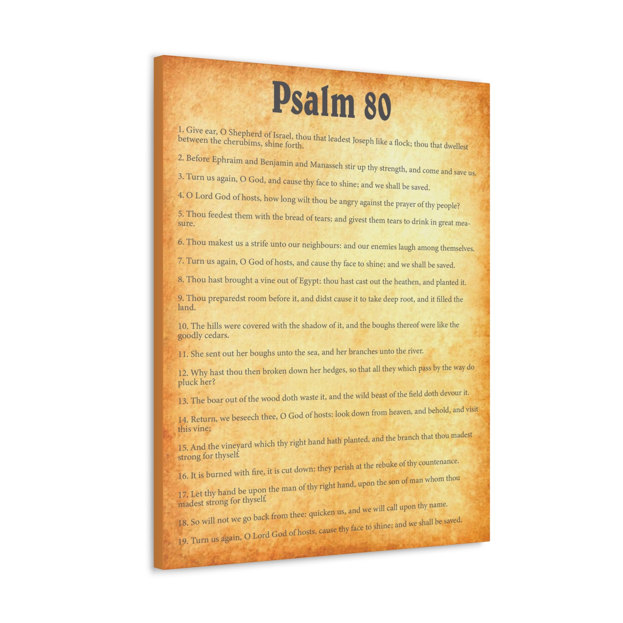 Scripture Walls Psalm 80 Gold Bible Chapter Canvas Christian Wall Art Ready to Hang Unframed-Express Your Love Gifts