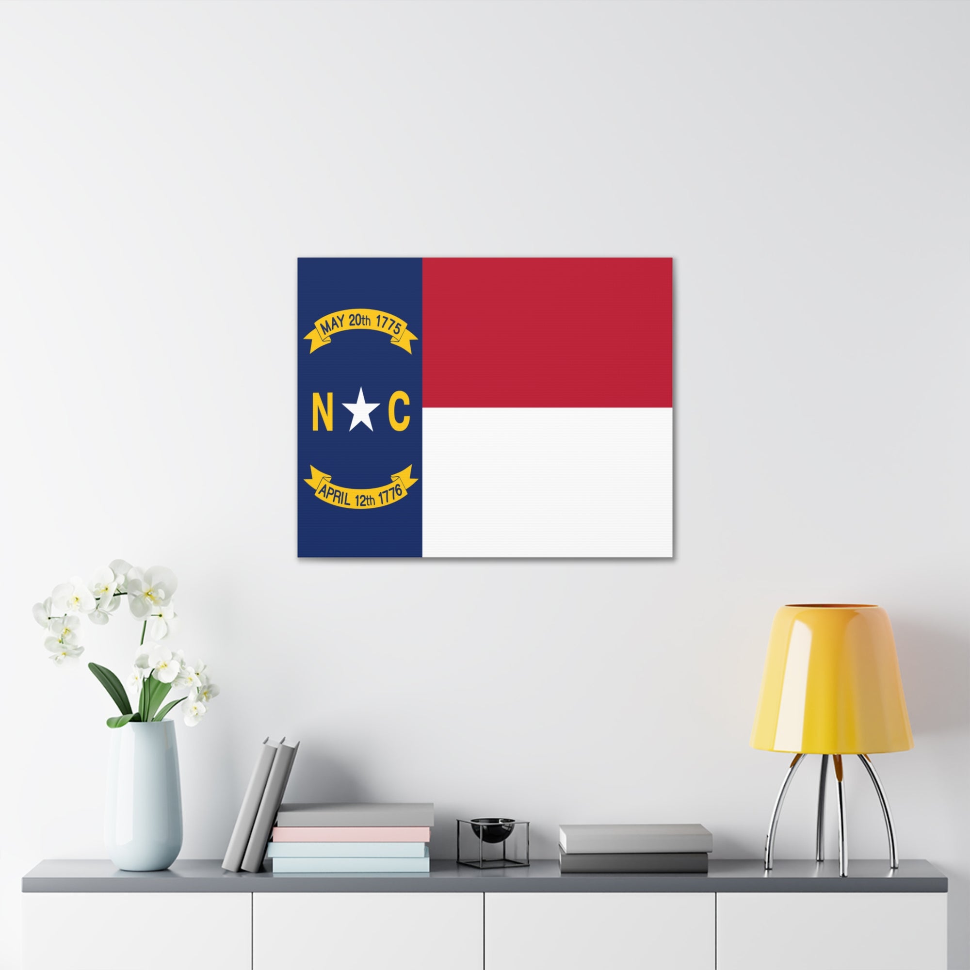 North Carolina Stage Flag Canvas Vibrant Wall Art Unframed Home Decor-Express Your Love Gifts