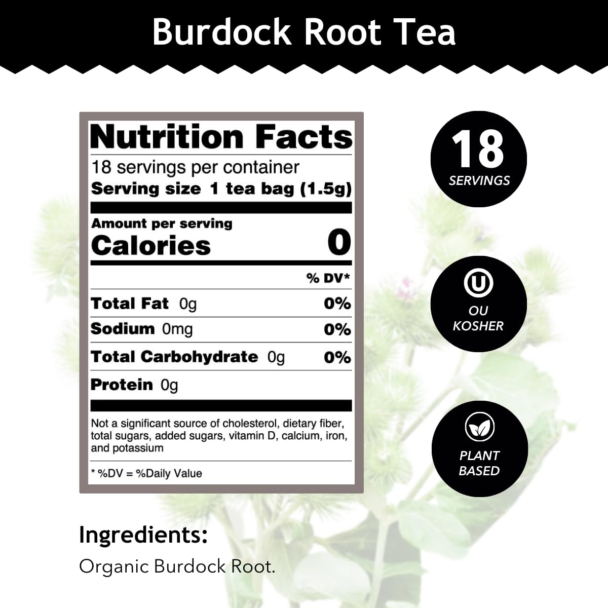 Buddha Teas Organic Burdock Root Tea – Caffeine-Free, Kosher, Non-GMO, 72 Tea Bags (Pack of 4)-Express Your Love Gifts