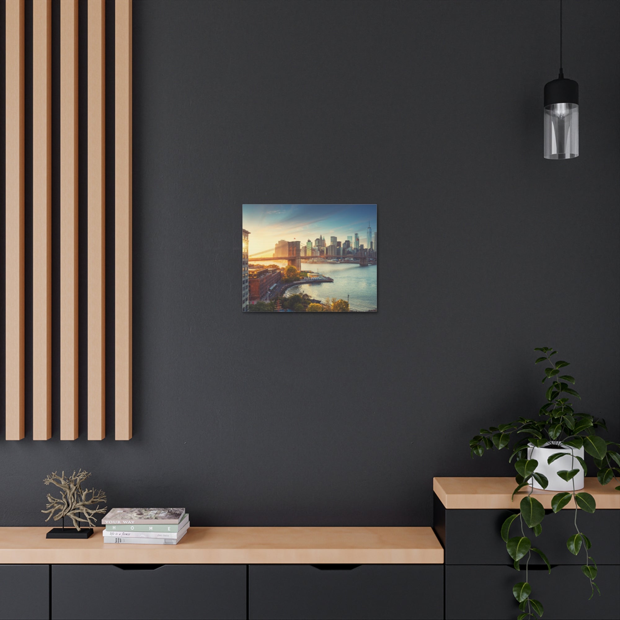 Brooklyn Daytime Skyline Canvas Artwork High-Quality Breathtaking Stunning Cityscape for Home Decor Ready to Hang-Express Your Love Gifts