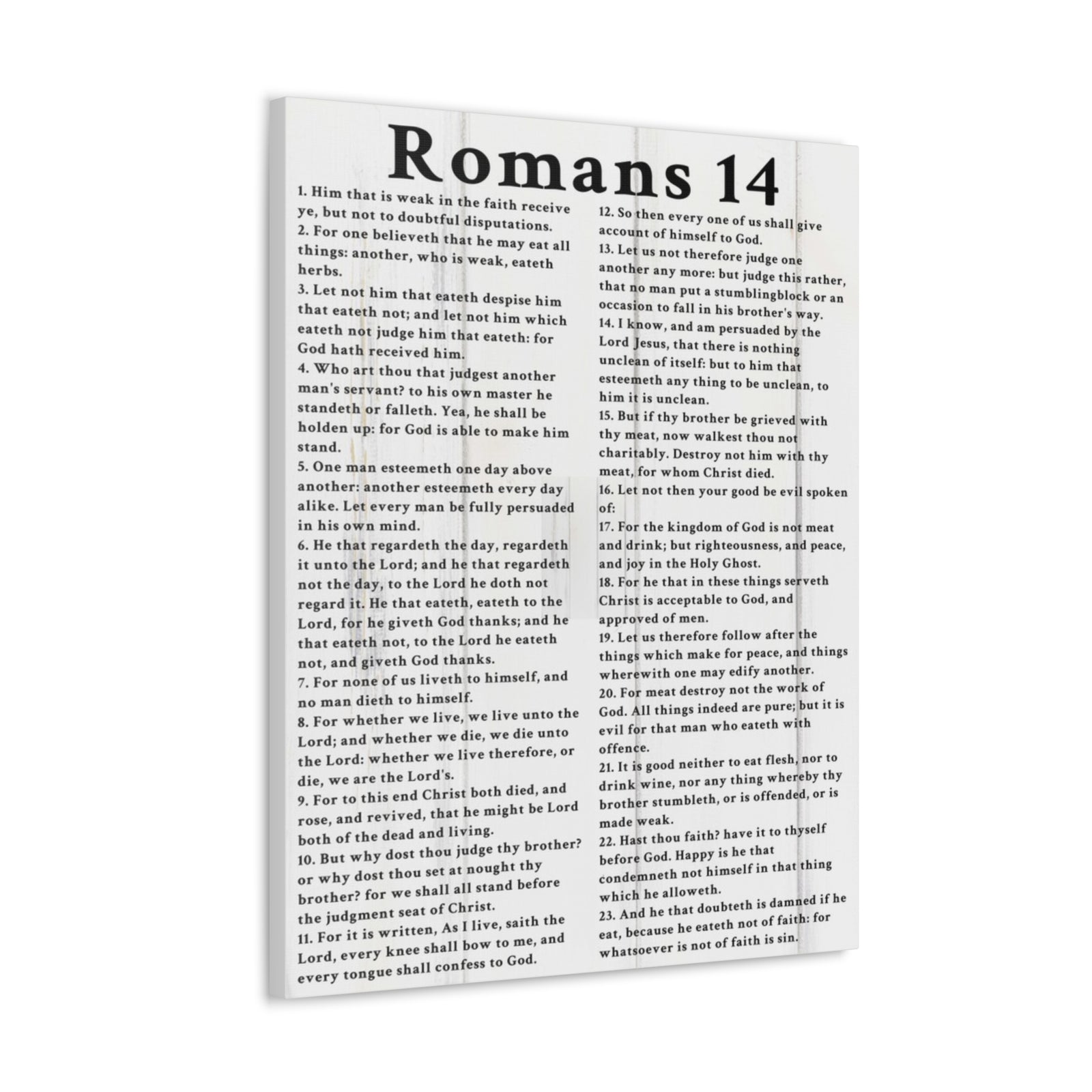 Scripture Walls Romans 14 White Bible Verse Canvas Christian Wall Art Ready to Hang Unframed-Express Your Love Gifts