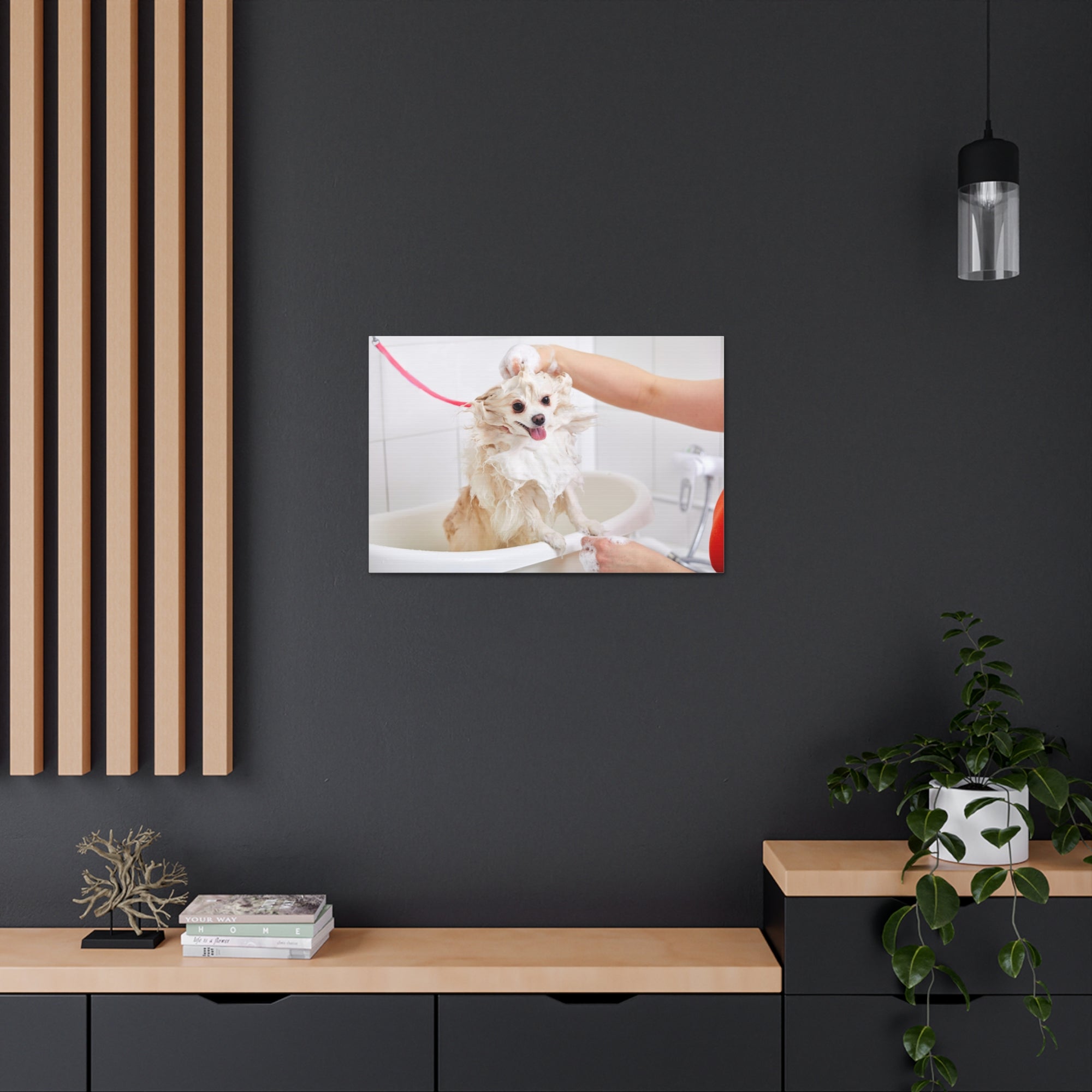 Funny Chihuahua Bathee Canvas Wall Art for Home Decor Ready-to-Hang-Express Your Love Gifts