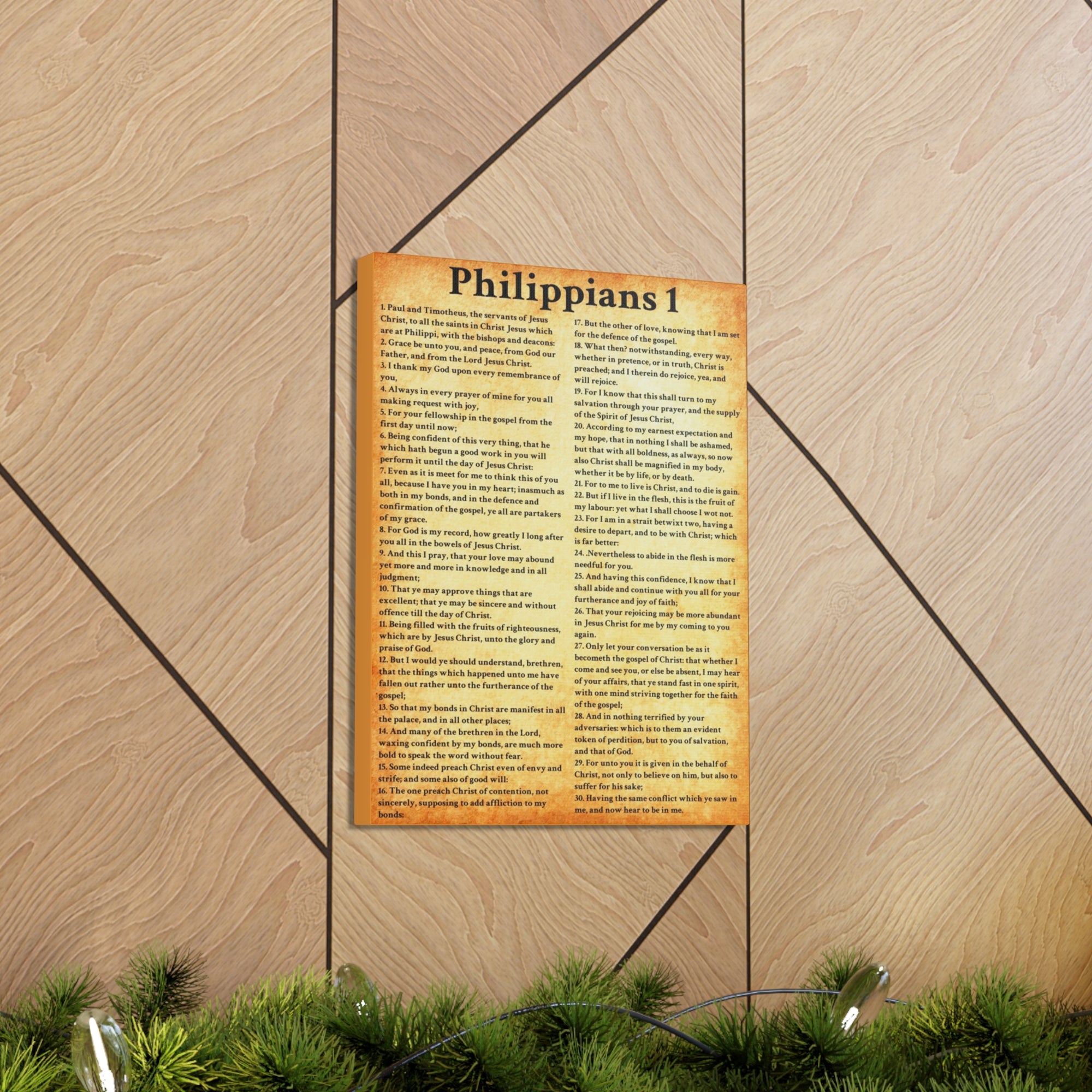 Scripture Walls Philippians 1 Gold Bible Verse Canvas Christian Wall Art Ready to Hang Unframed-Express Your Love Gifts