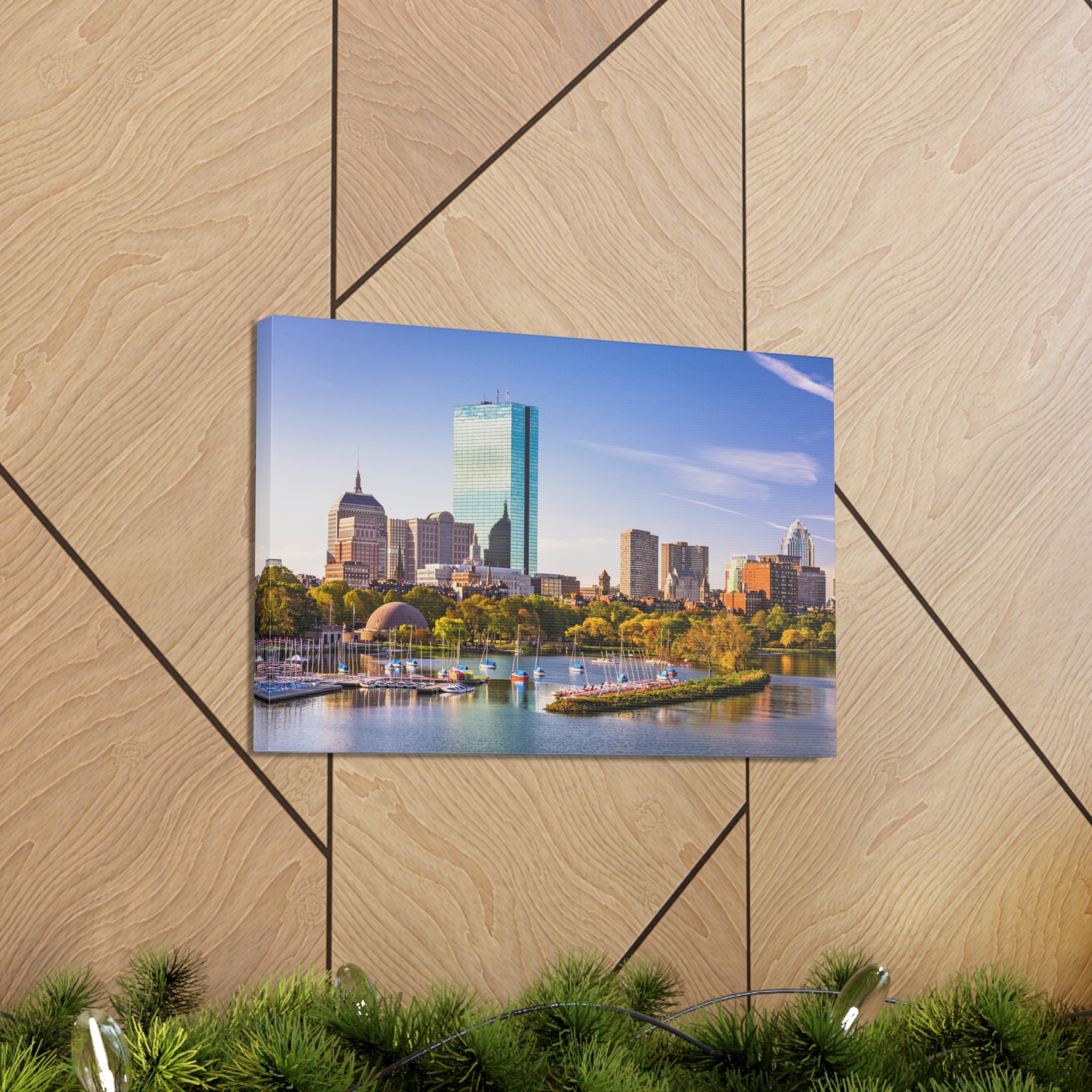 Boston Daytime Skyline Canvas Artwork High-Quality Breathtaking Stunning Cityscape for Home Decor Ready to Hang-Express Your Love Gifts