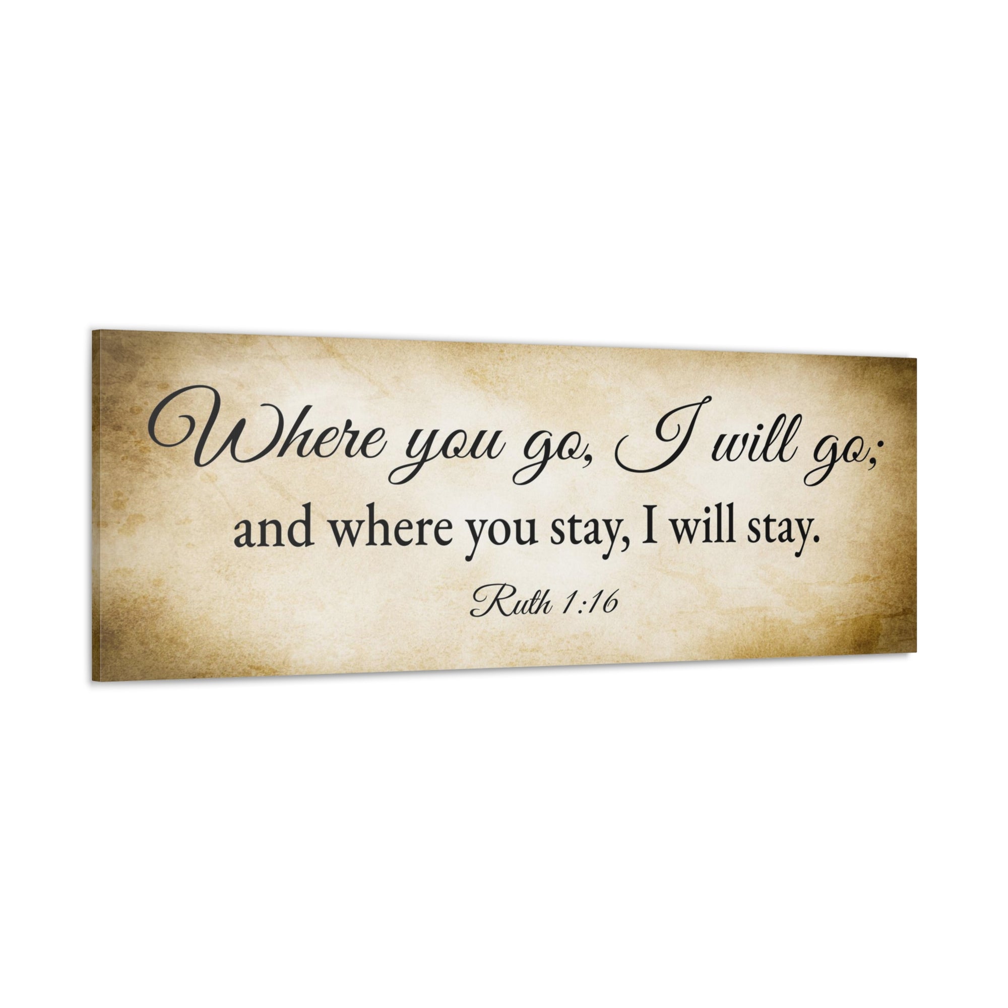 Scripture Walls Ruth 1:16 Gold Bible Verse Canvas Christian Wall Art Ready to Hang Unframed-Express Your Love Gifts