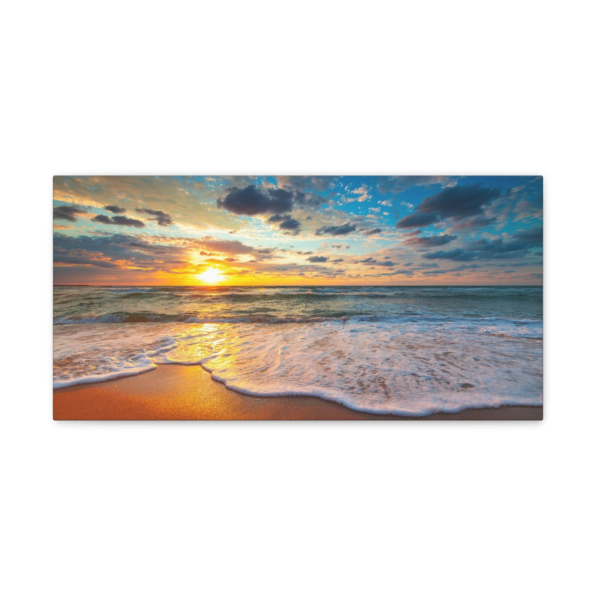 Beach Sunrise Tropical Sea Ocean Canvas Wall Art for Home Decor Ready-to-Hang-Express Your Love Gifts