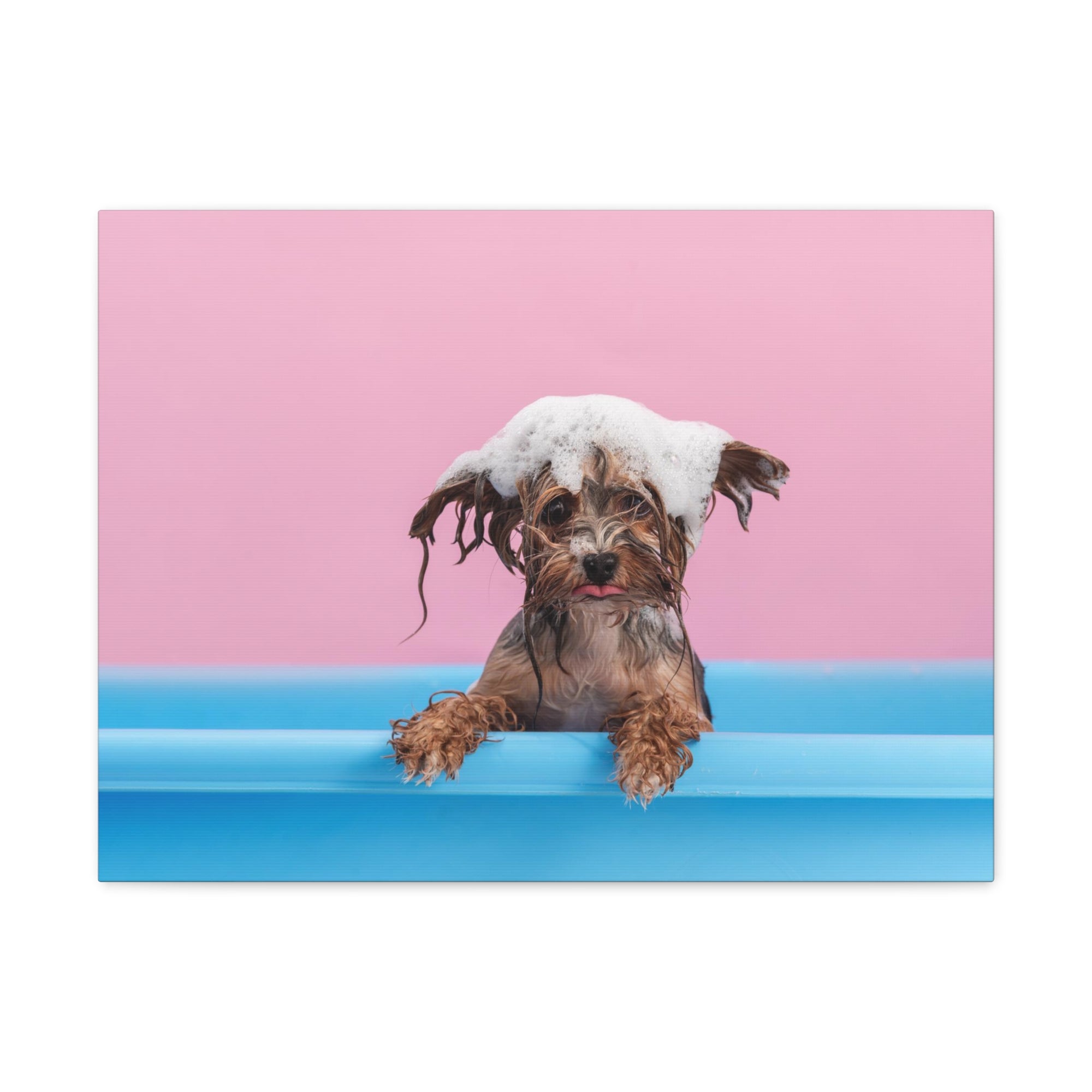 Funny Yorkshire Terrier Bathee Canvas Wall Art for Home Decor Ready-to-Hang-Express Your Love Gifts