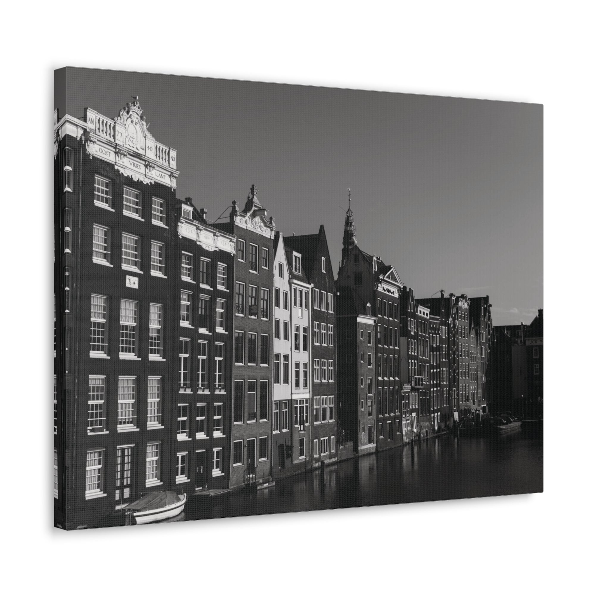 Amsterdam Black And White Skyline Canvas Artwork High-Quality Breathtaking Stunning Cityscape for Home Decor Ready to Hang-Express Your Love Gifts