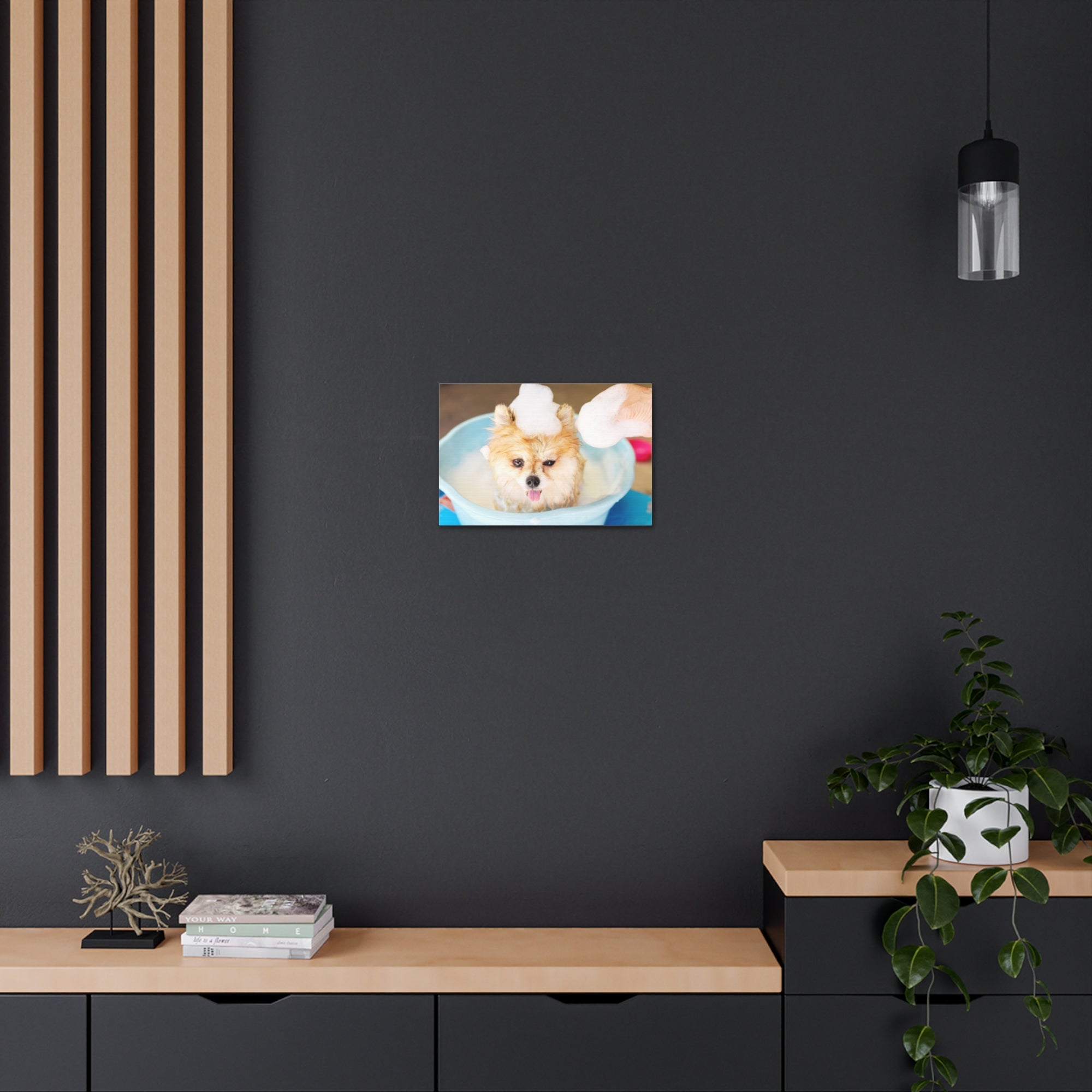 Funny Pomeranian Bathee Canvas Wall Art for Home Decor Ready-to-Hang-Express Your Love Gifts