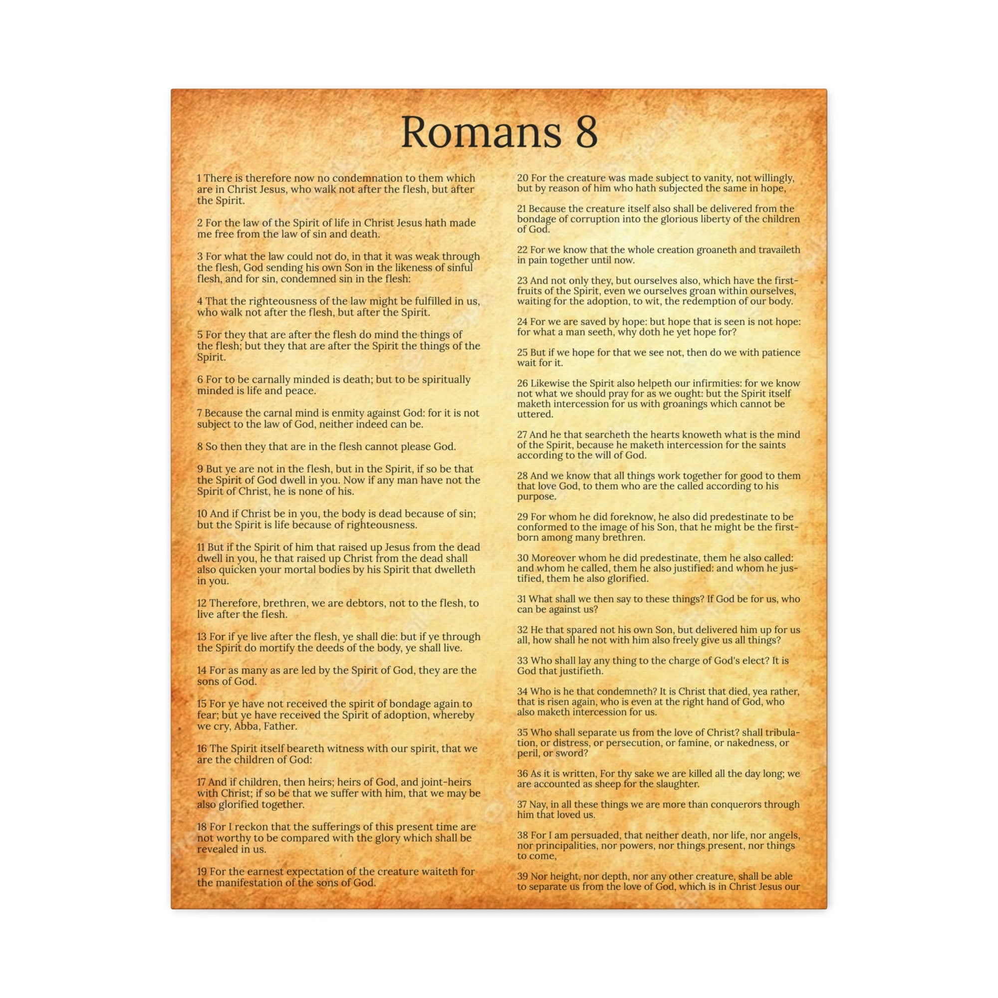 Scripture Walls Glorification Romans 8 Chapter Gold Christian Wall Art Print Ready to Hang Unframed-Express Your Love Gifts