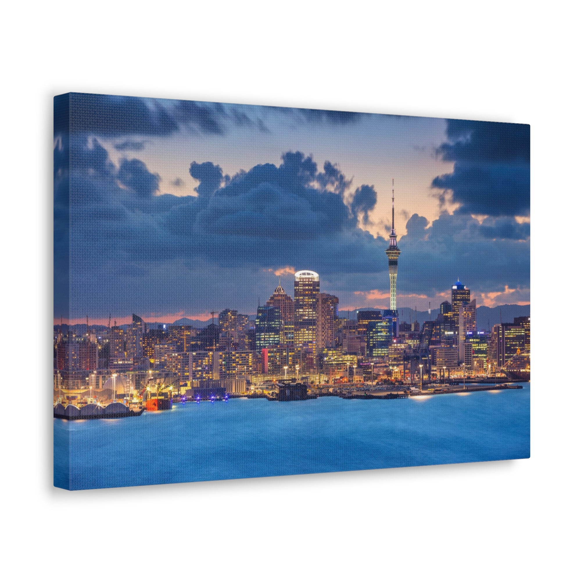 Auckland Night Skyline Canvas Artwork High-Quality Breathtaking Stunning Cityscape for Home Decor Ready to Hang-Express Your Love Gifts