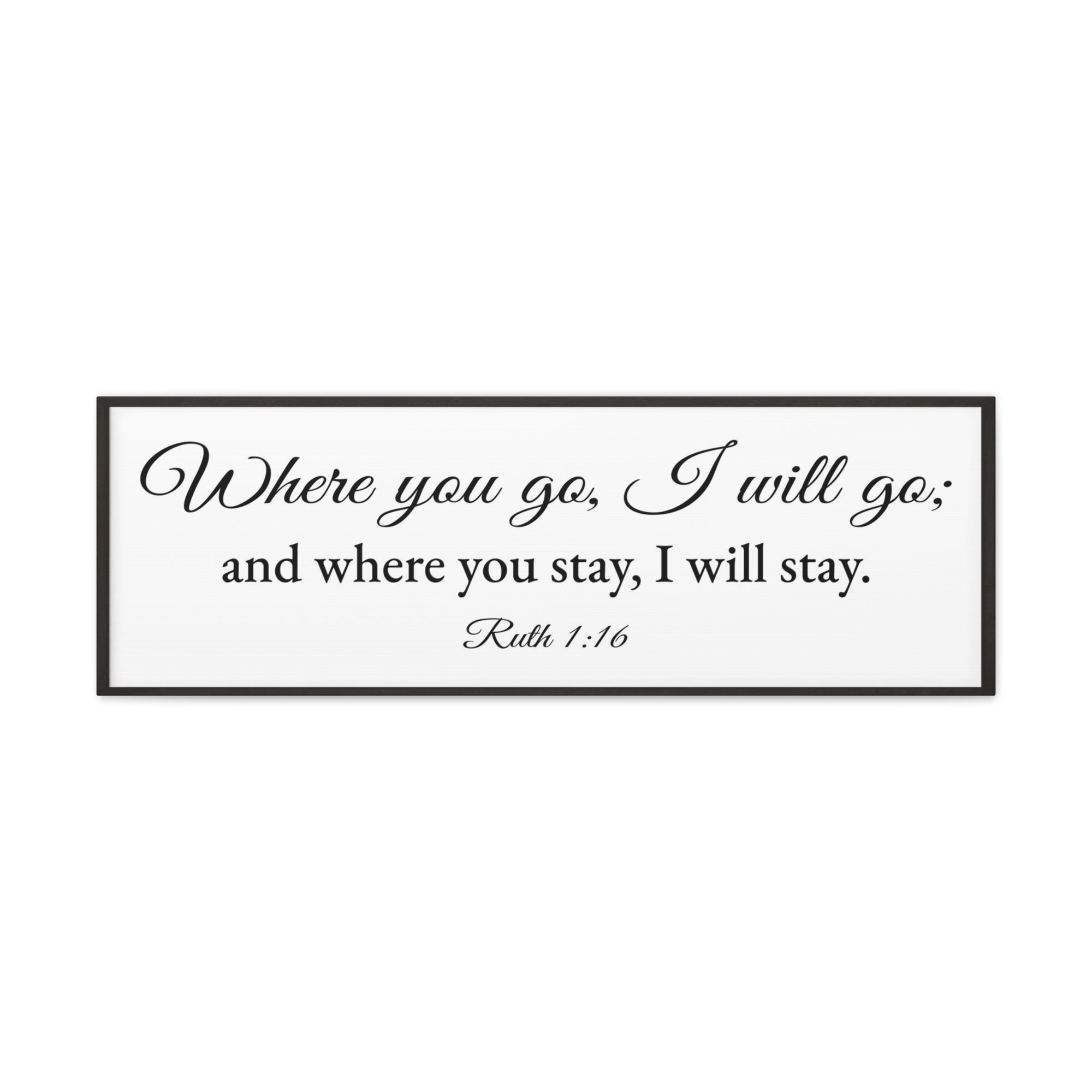 Scripture Walls Ruth 1:16 White Bible Verse Canvas Christian Wall Art Ready to Hang Unframed-Express Your Love Gifts