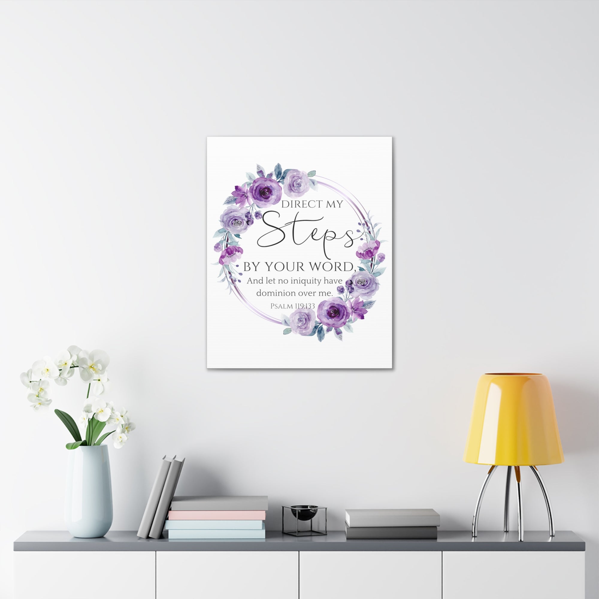 Scripture Walls Psalm 119:133 Direct My Steps Bible Verse Canvas Christian Wall Art Ready to Hang Unframed-Express Your Love Gifts