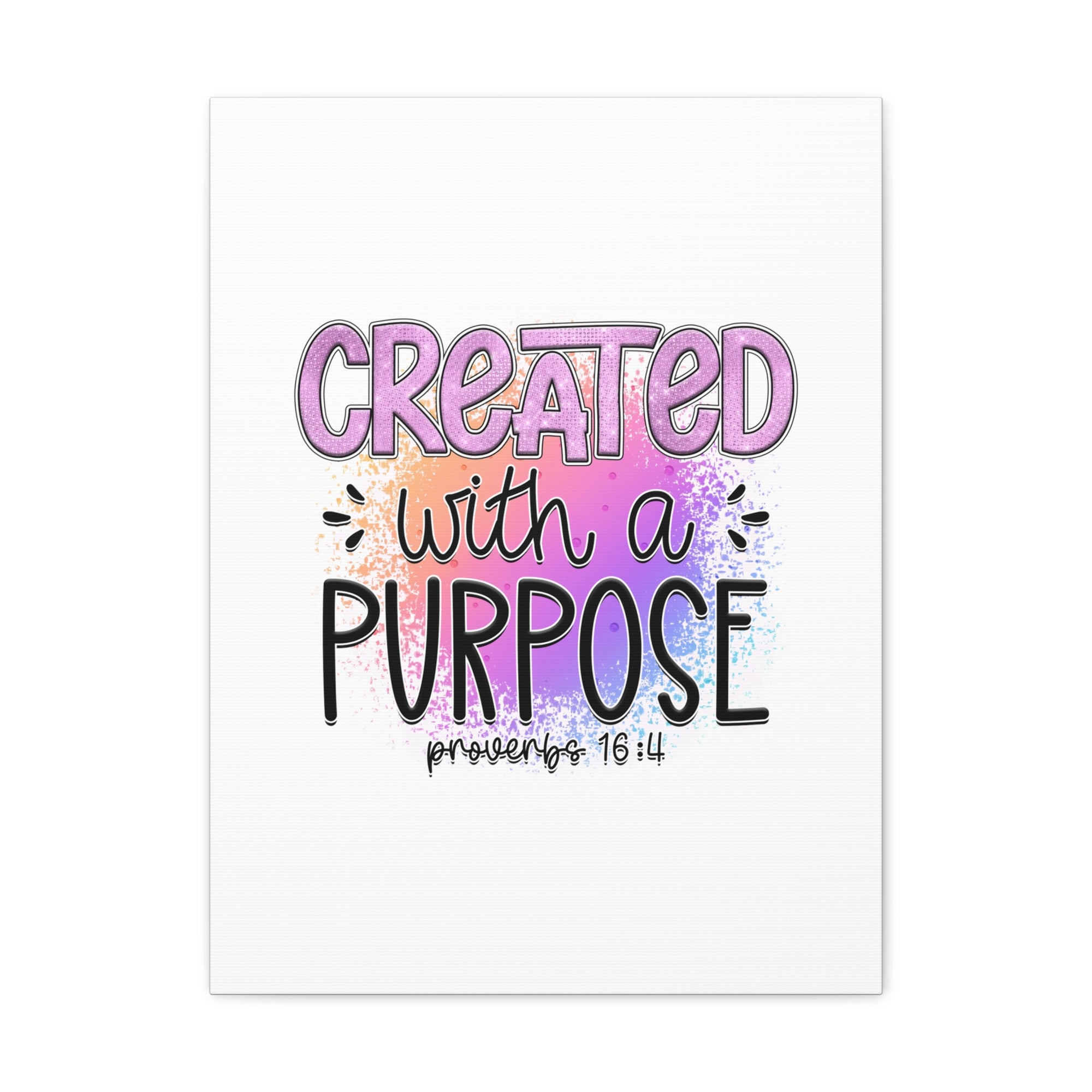 Scripture Walls Proverbs 16:4 Created With a Purpose Purple Bible Verse Canvas Christian Wall Art Ready to Hang Unframed-Express Your Love Gifts